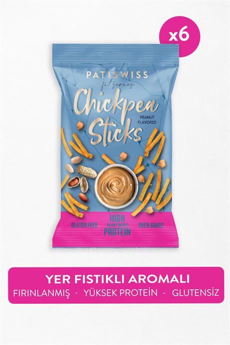 Yer Fıstığı Aromalı Çubuk Nohut Cipsi 50g x 6 Adet