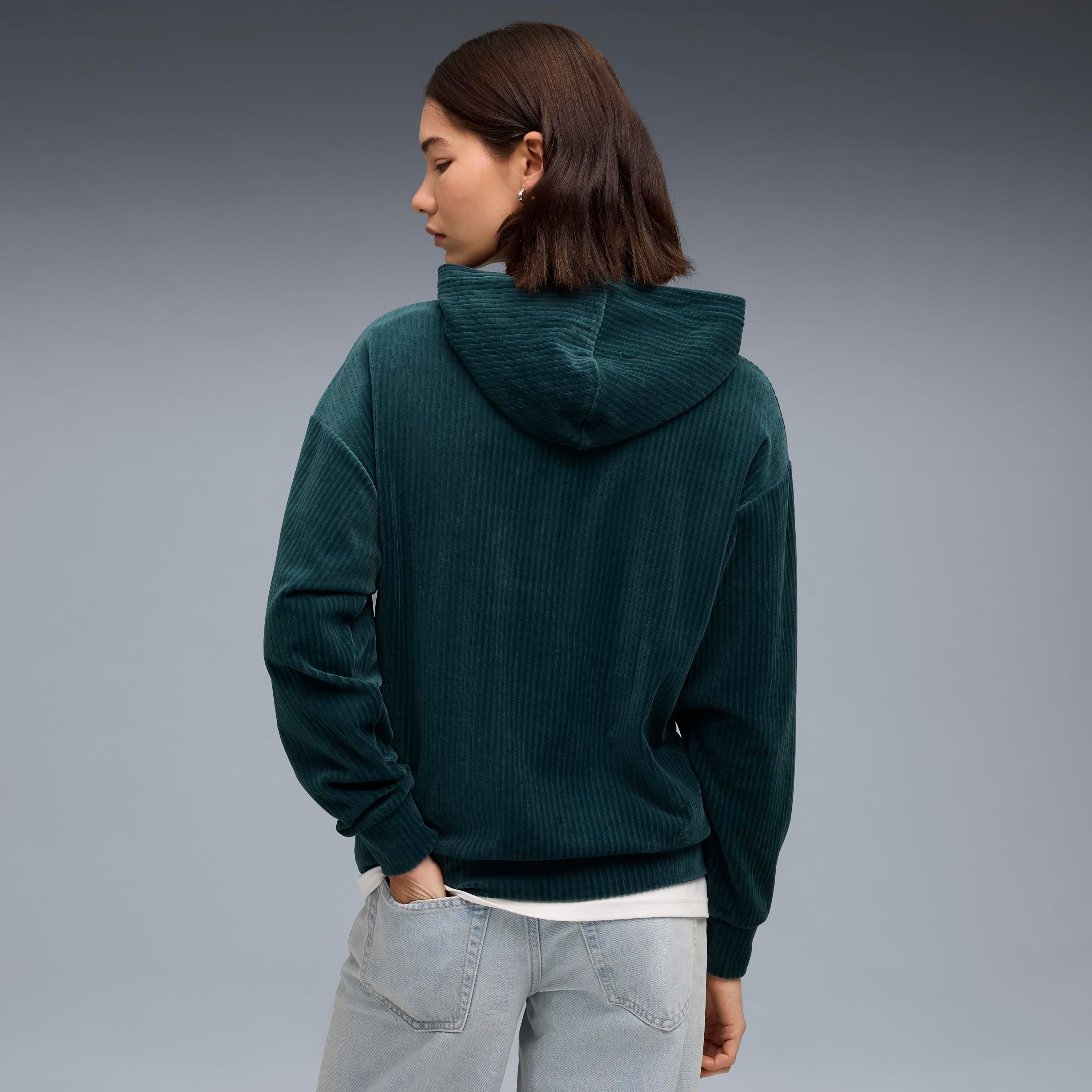 Puma Ess Elevated Velour Hoodie Kadın Yetişkin Sweatshirt