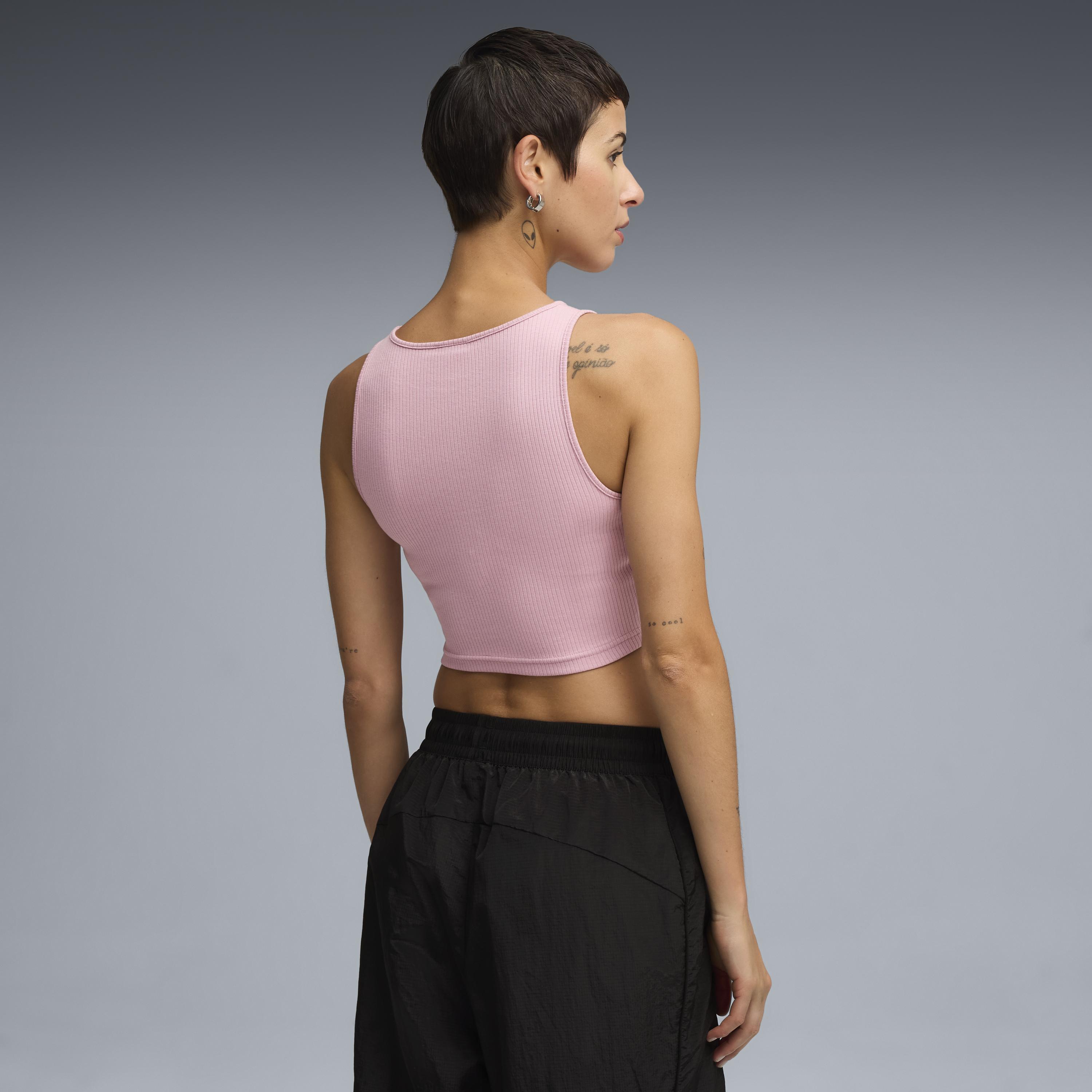 Puma Wardrobe Ess Ribbed Crop Top Kadın Yetişkin T-shirt