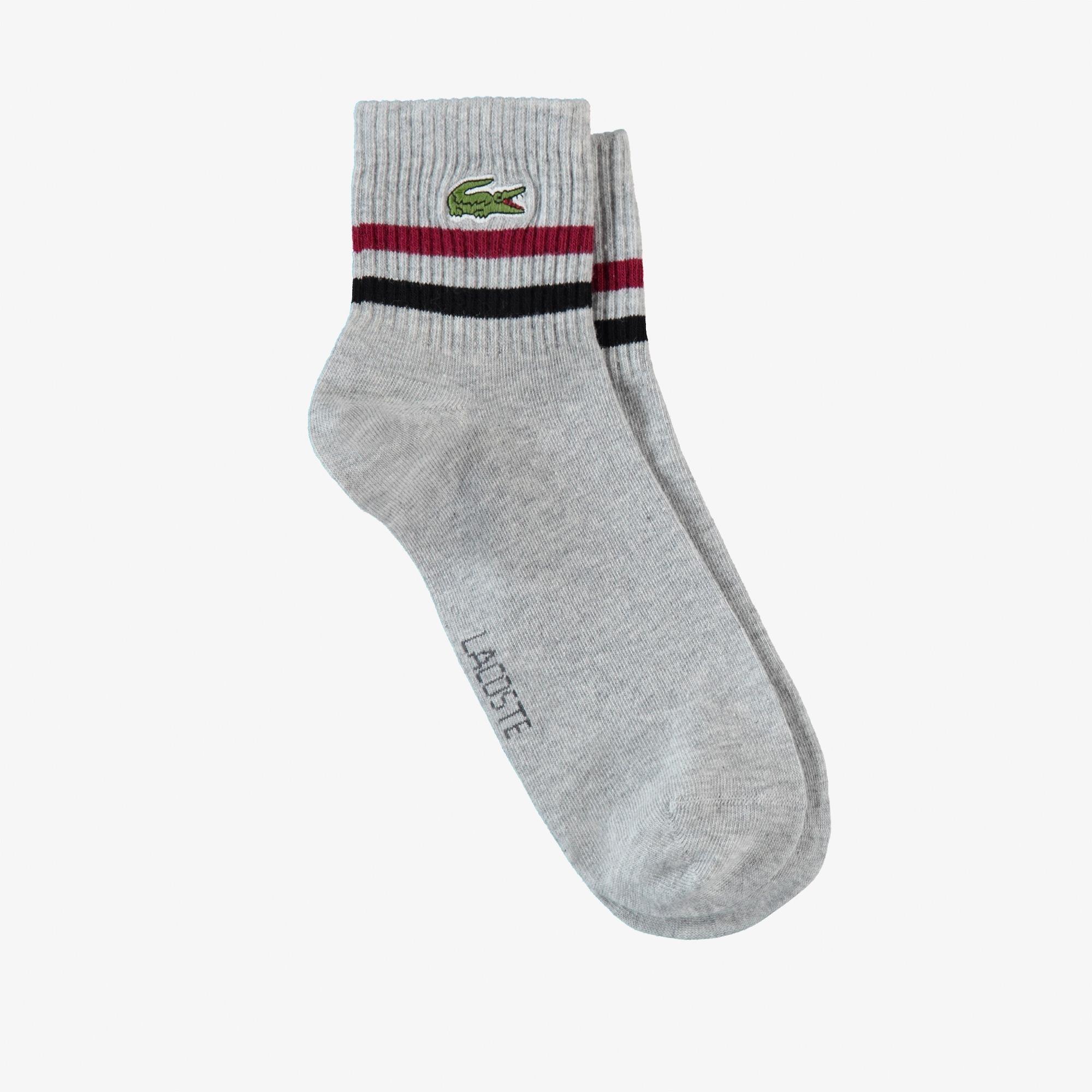 Lacoste Erkek Çizgili Gri Çorap