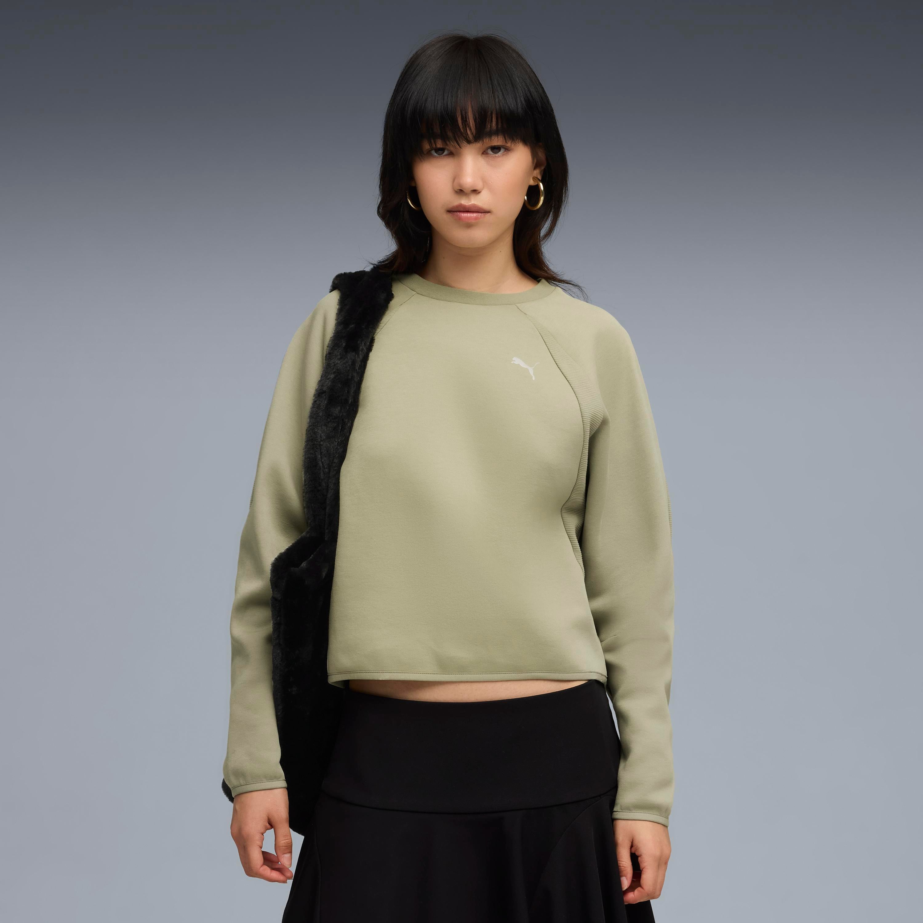 Puma Evostrıpe Comfort Short Crew Kadın Yetişkin Sweatshirt