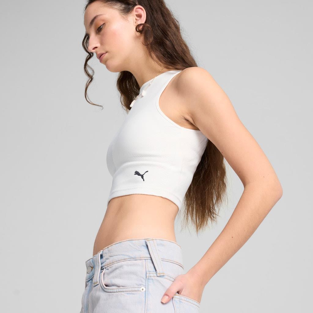 Puma WARDROBE ESS Ribbed Crop Top Kadın T-shirt