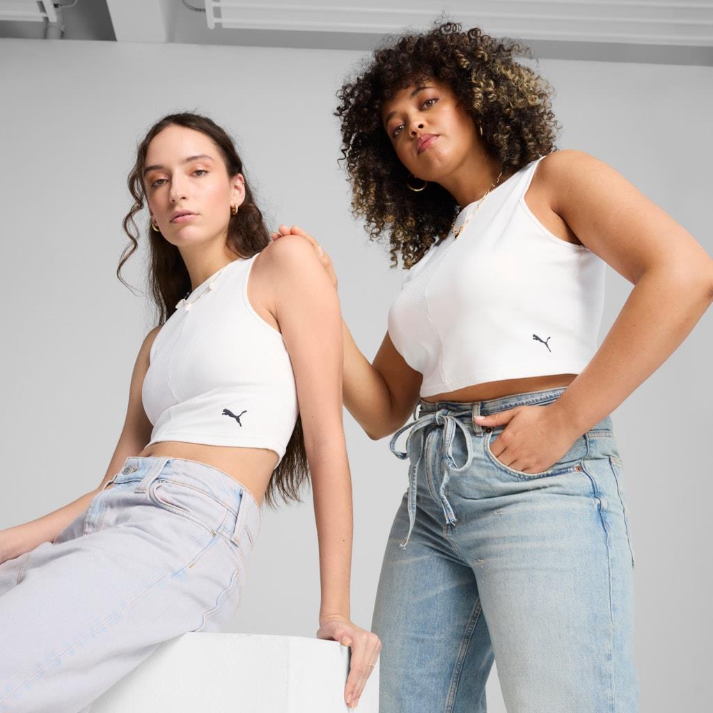 Puma WARDROBE ESS Ribbed Crop Top Kadın T-shirt