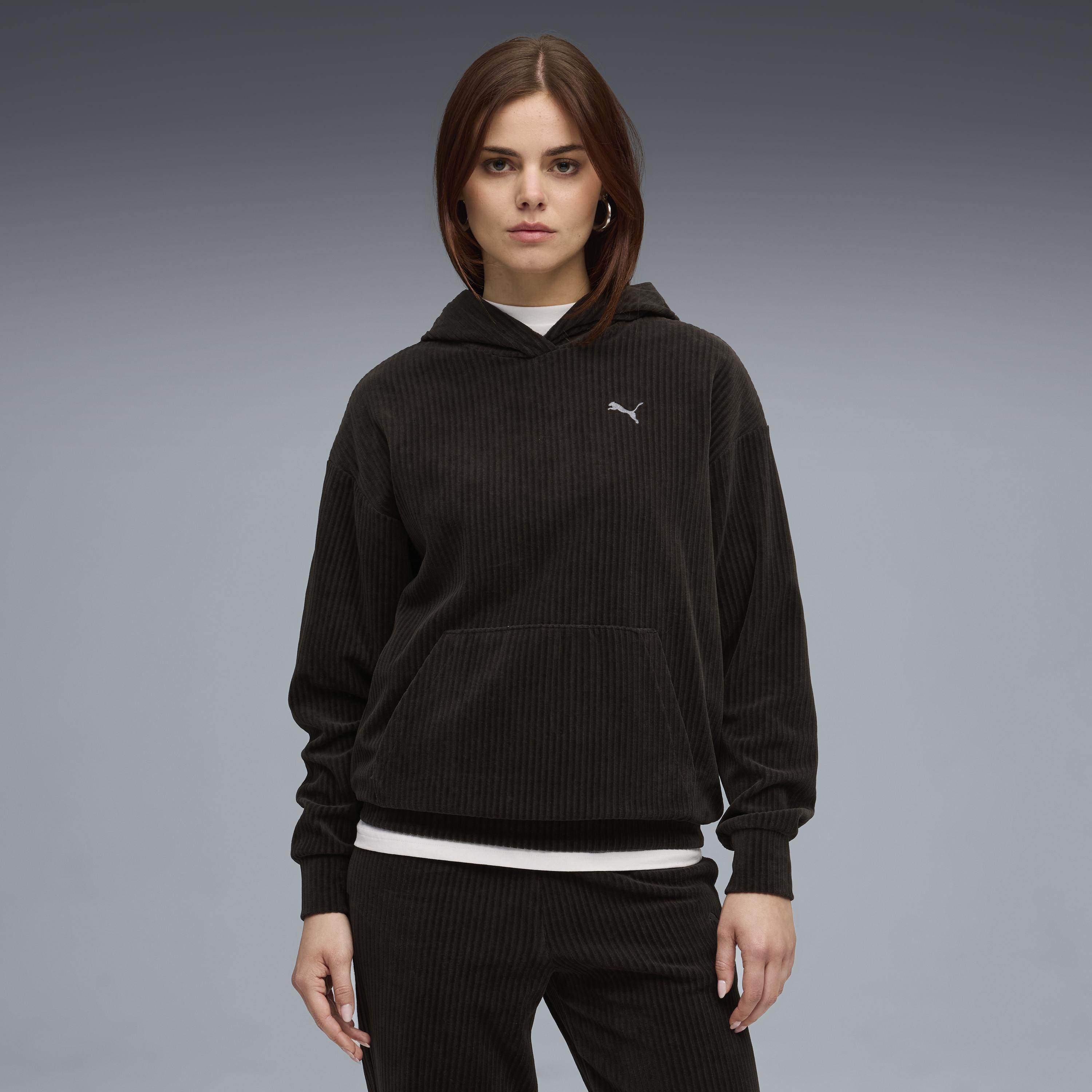 Puma Ess Elevated Velour Hoodie Kadın Yetişkin Sweatshirt