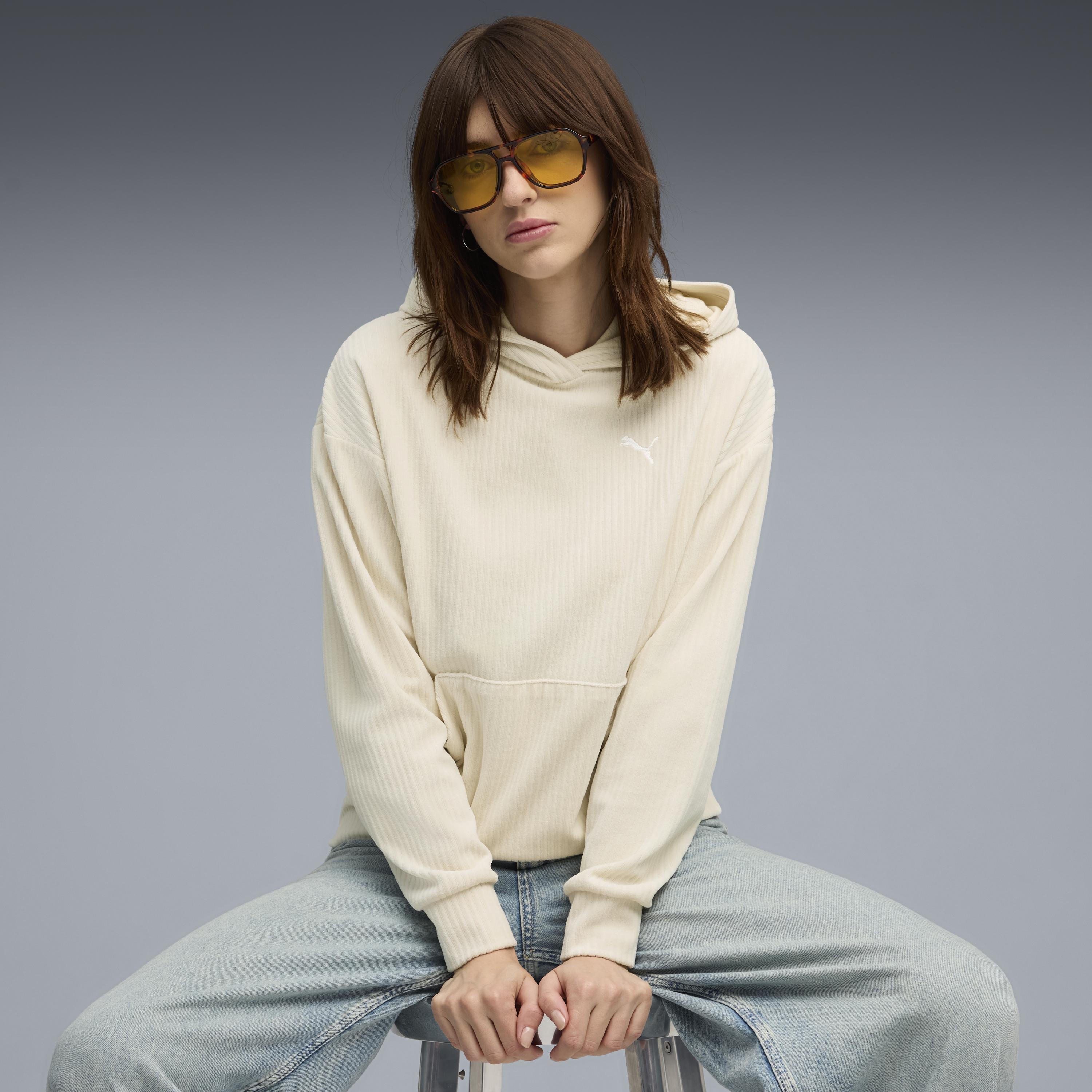 Puma Ess Elevated Velour Hoodie Kadın Yetişkin Sweatshirt