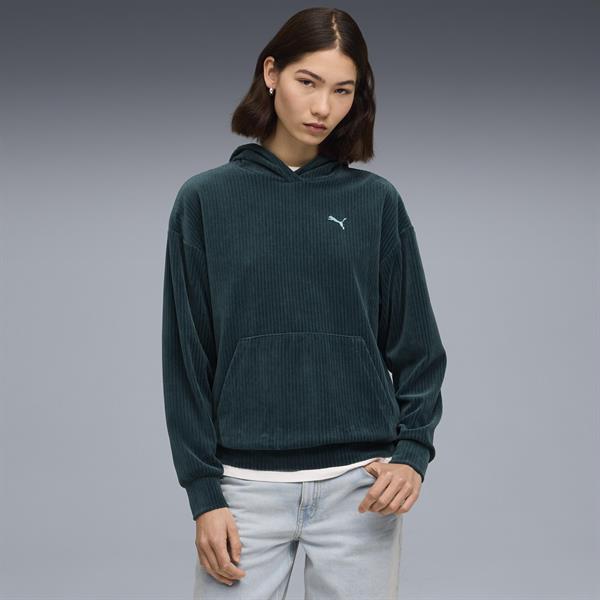 Puma Ess Elevated Velour Hoodie Kadın Yetişkin Sweatshirt