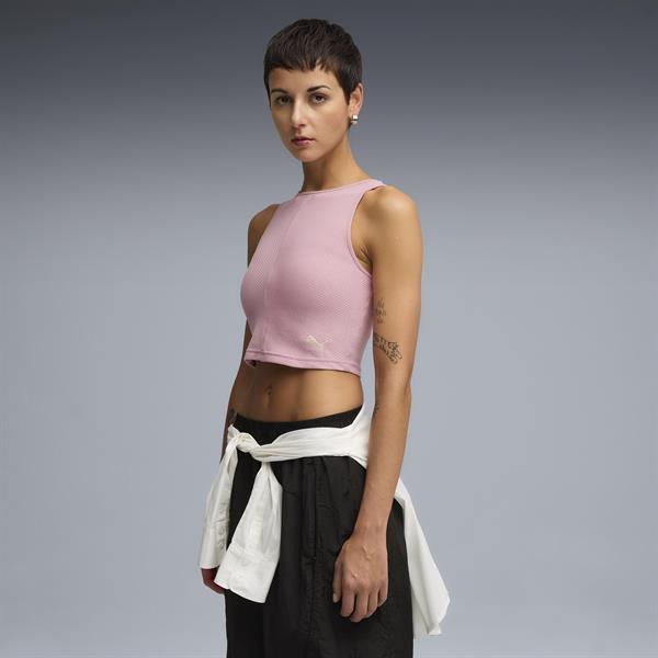 Puma Wardrobe Ess Ribbed Crop Top Kadın Yetişkin T-shirt