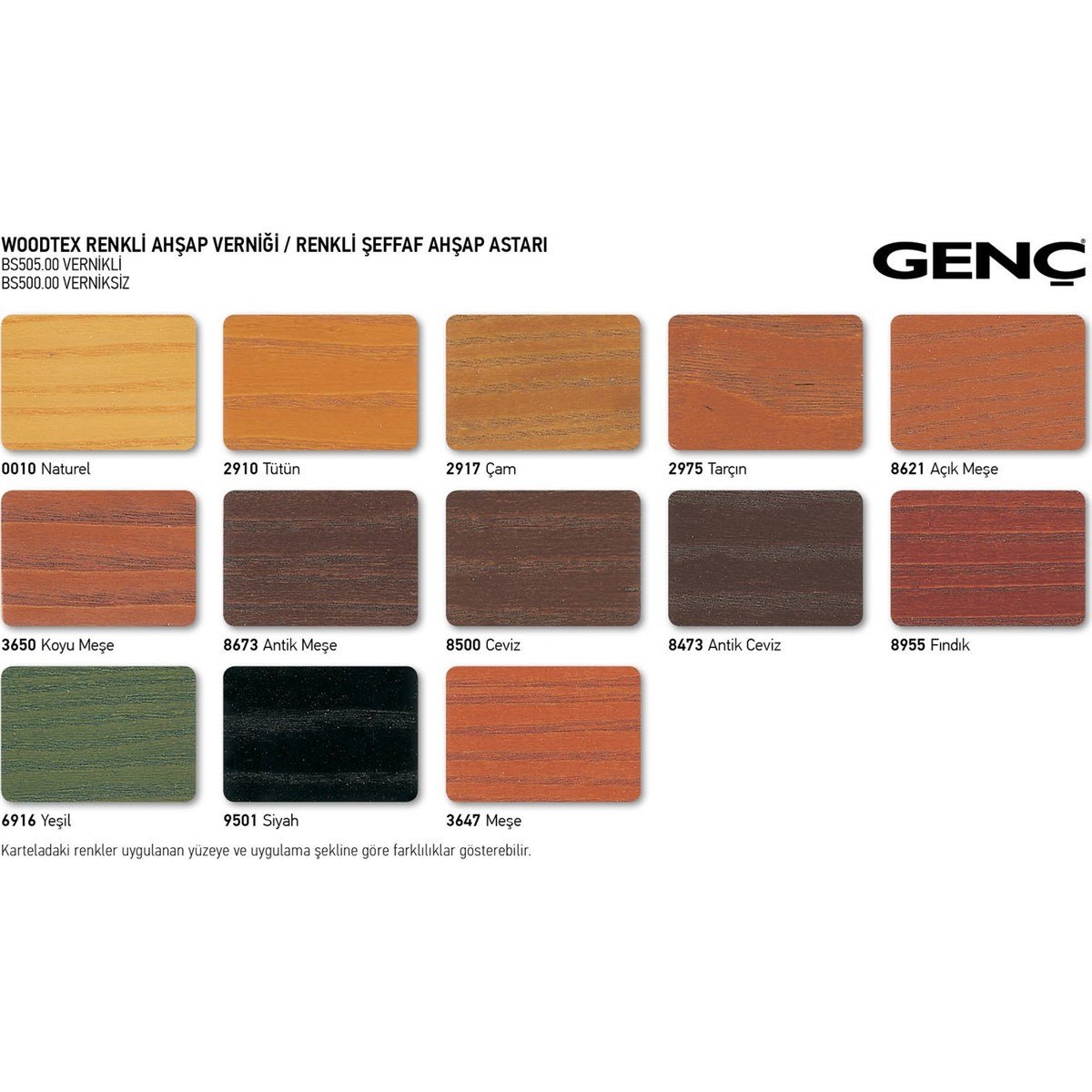 Genç Woodtex BS505.00 Renkli Ahşap Vernik