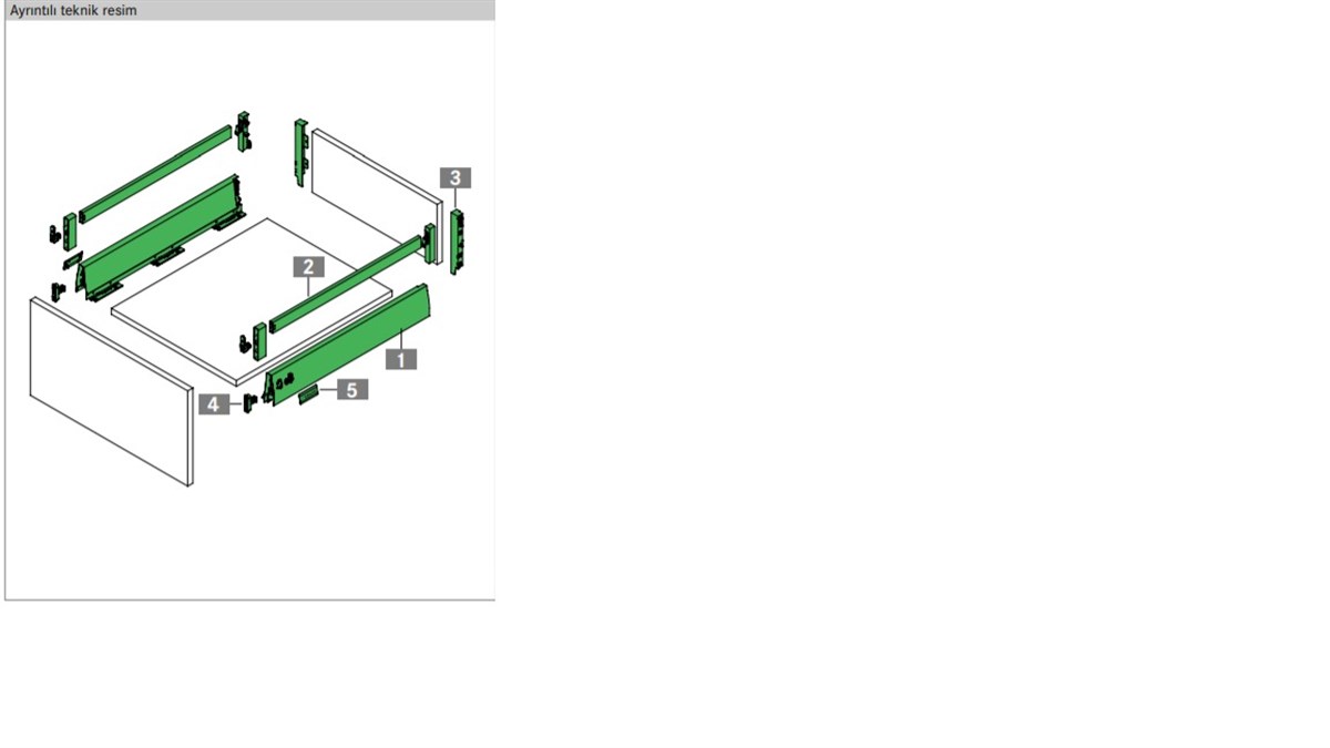Grass Dwd Xp Metal Yanaklı Köşe Bordürlü Frenli Mobilya Çekmece Rayı