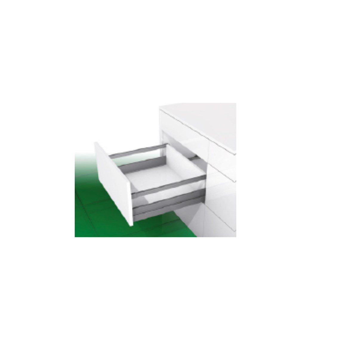 Grass Dwd Xp Metal Yanaklı Köşe Bordürlü Frenli Mobilya Çekmece Rayı