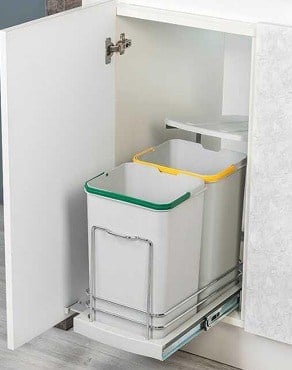 Hemaks HM2665 G Teleskopik Raylı Çöp Kovası 270x425x510 Paslanmaz 12+12 tl