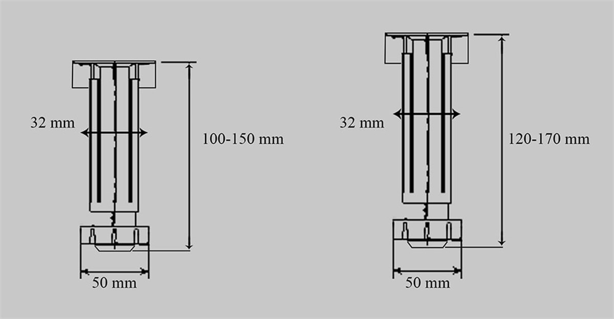 Metali 6004 Ayarlı Plastik Baza Ayağı 10*15cm