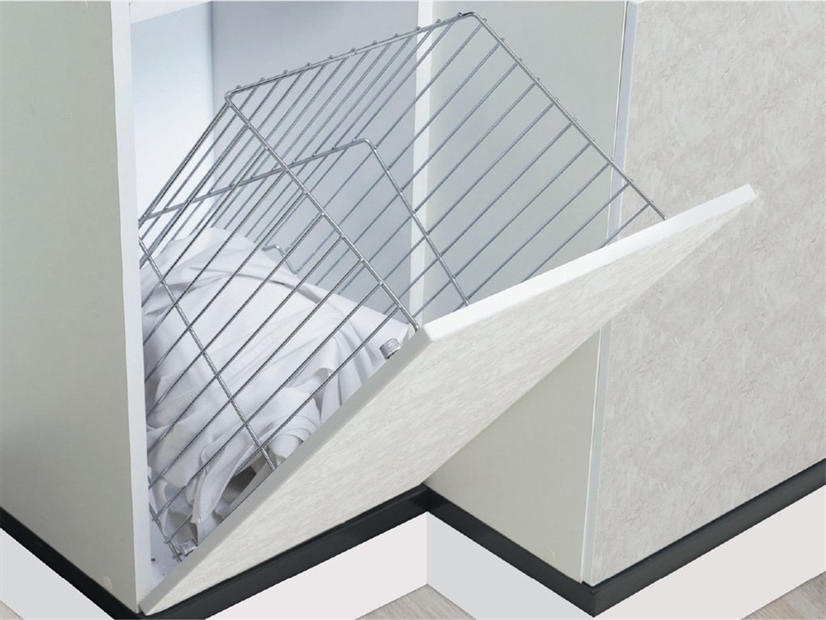 Oscar M7400-4 Kapağa Monte Krom Çamaşır Sepeti