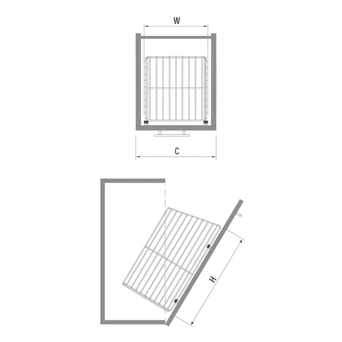 Oscar M7400-4 Kapağa Monte Krom Çamaşır Sepeti