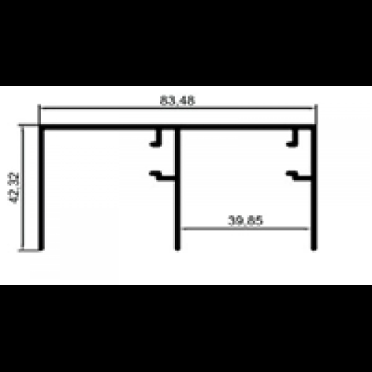 Sersan SR-1334-5 Eloksal Parlak 18mm Sürgü Kapak Üst Rayı 