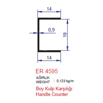 Sersan MD-1061-A Suntalam 18mm Eloksal Parlak Kenar U Kapama Profili