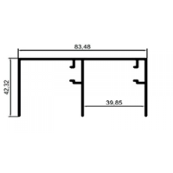 Sersan SR-1334-5 Eloksal Parlak 18mm Sürgü Kapak Üst Rayı 