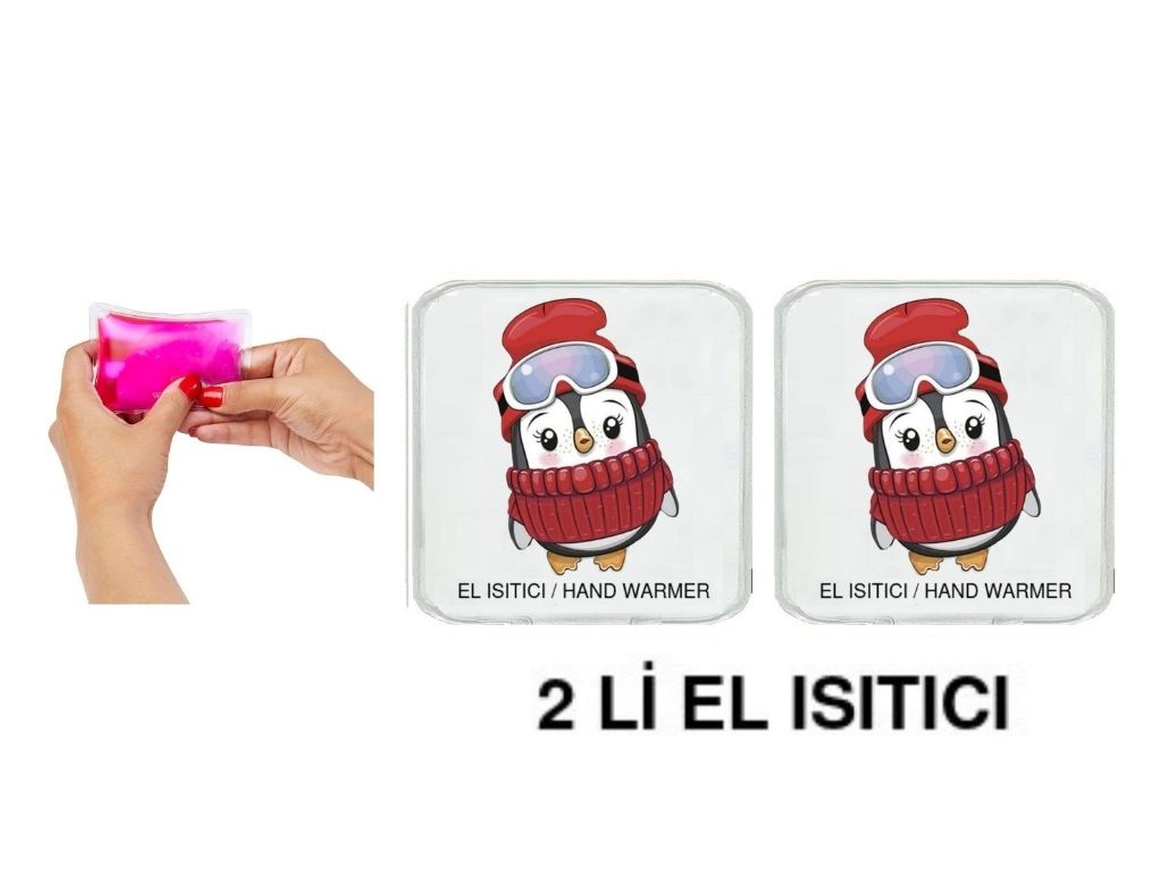 2 Adet Bereli Penguen Cep Sobası,El Isıtıcı,Sıcak Su Torbası Pvc  10X9,5Cm