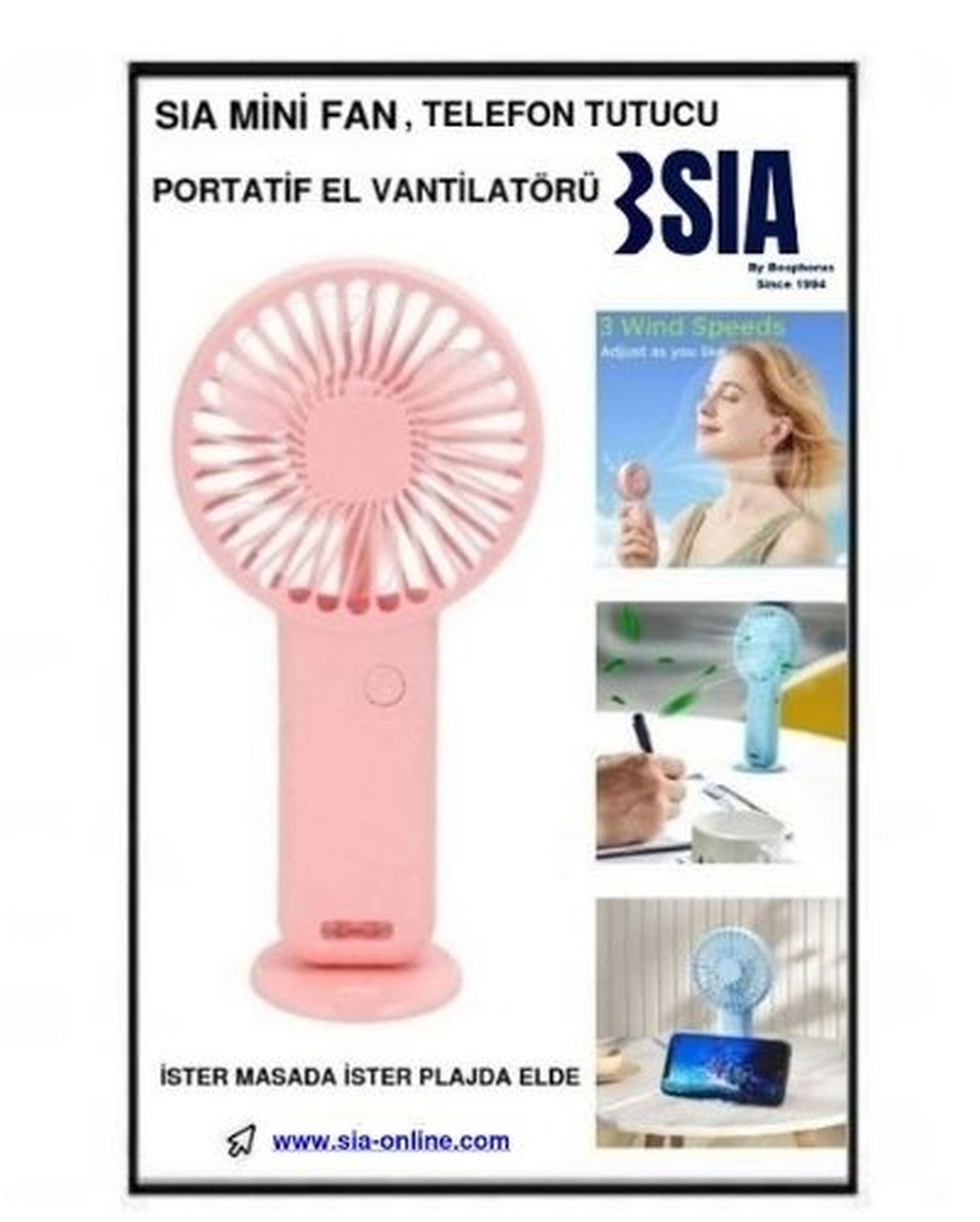 2 Adet Mini Fan,Telefon Tutucu,Portatif El Vantilatörü Mavi  9,3X19Cm Usb Şarjlı El Fanı