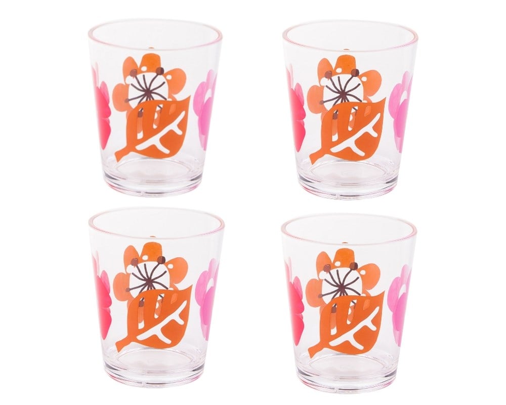 Akrilik Su Bardağı 4 Lü Set 9x9x8cm 400ml