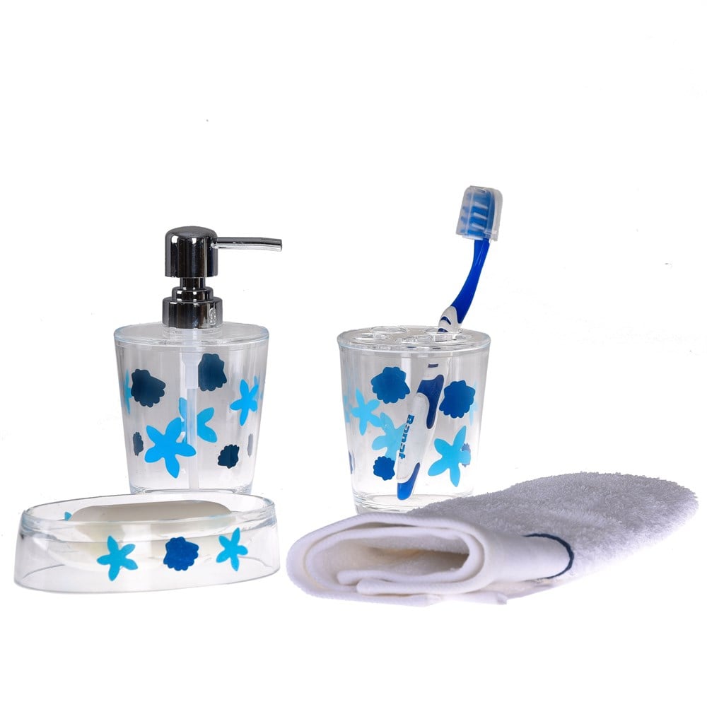 Benekli Desen 3 Lü Banyo Seti Akrilik