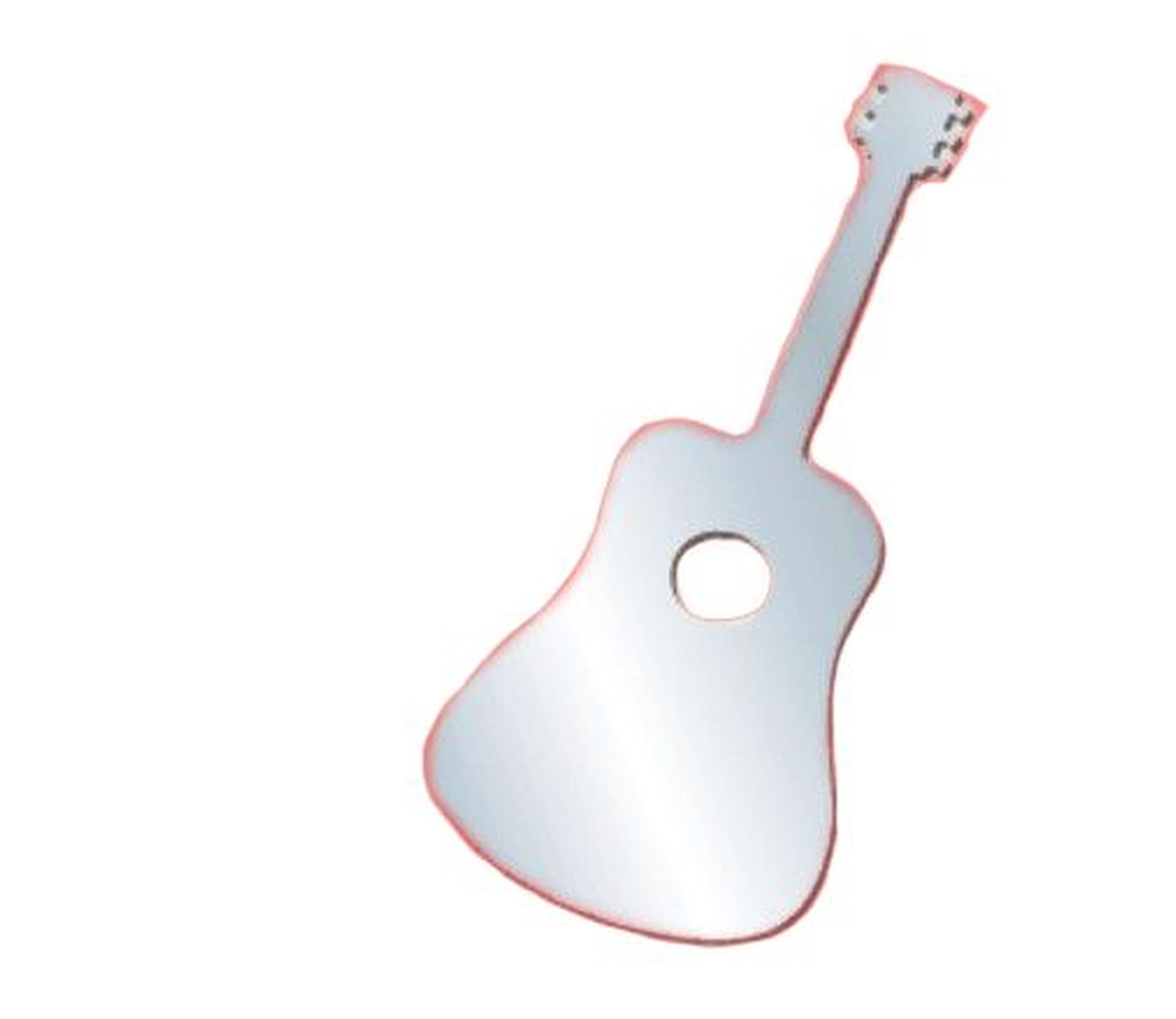Defter Sticker,Laptop Sticker  Aynalı  Gitar Şekilli 34X15X0,6Cm