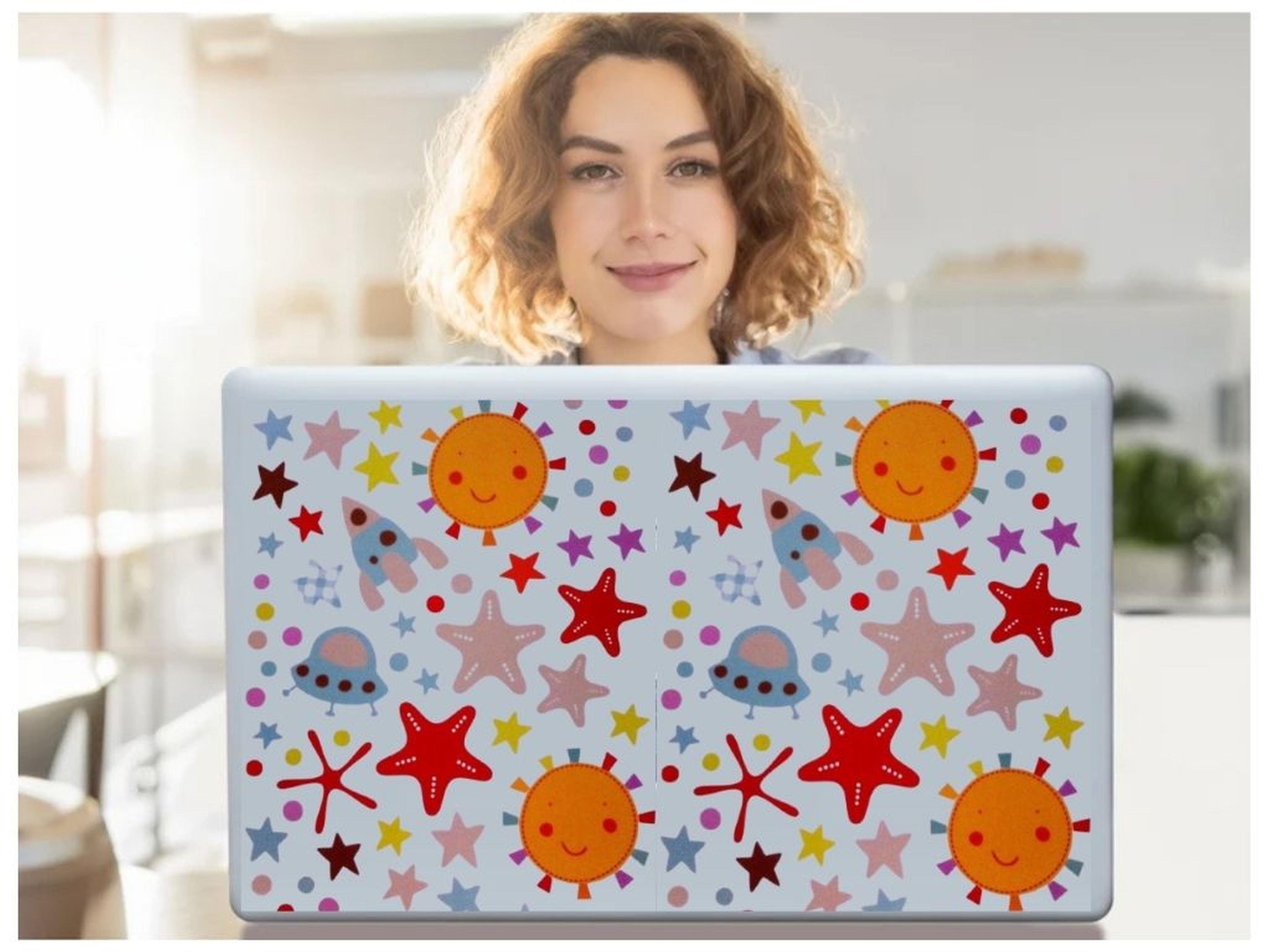 Defter Sticker,Laptop Sticker  Uzaylı Desenli Pvc 70X50X0,5Cm