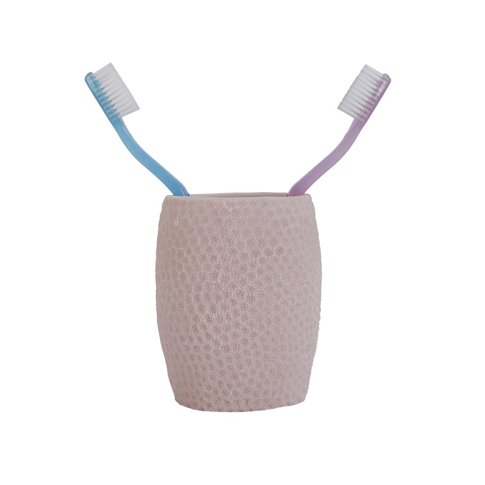 Diş Fırçalık,Macunluk Pembe Petek Desenli 8x8x10cm 400ml