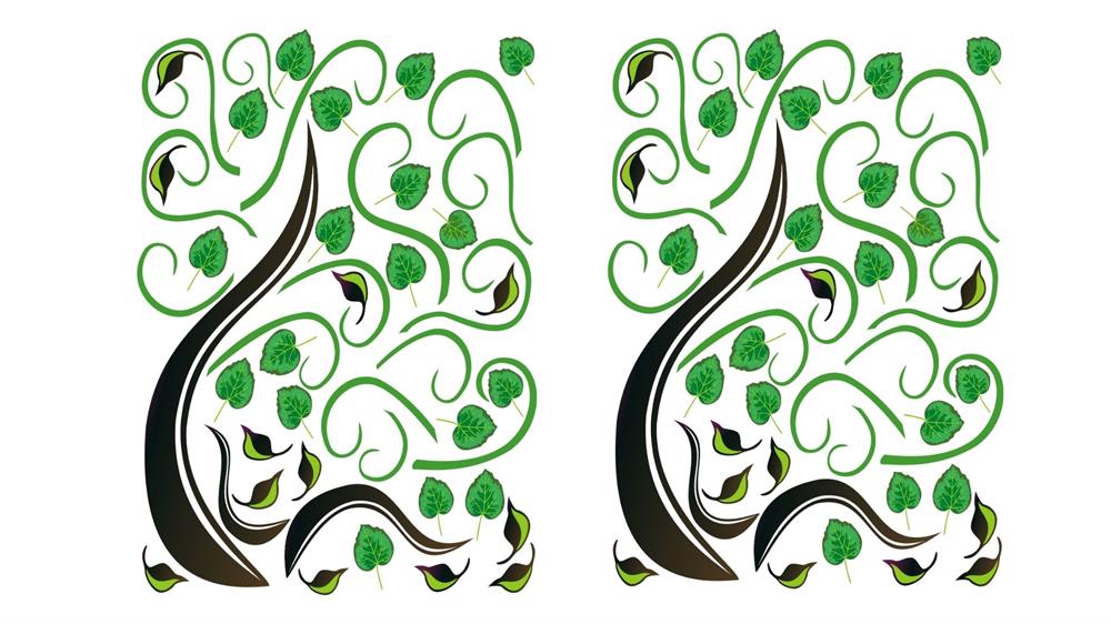 Duvar Süsü (Sticker) 2 Adet Ağaçlı Şeffaf Filmli Pvc 70x50x0,5cm