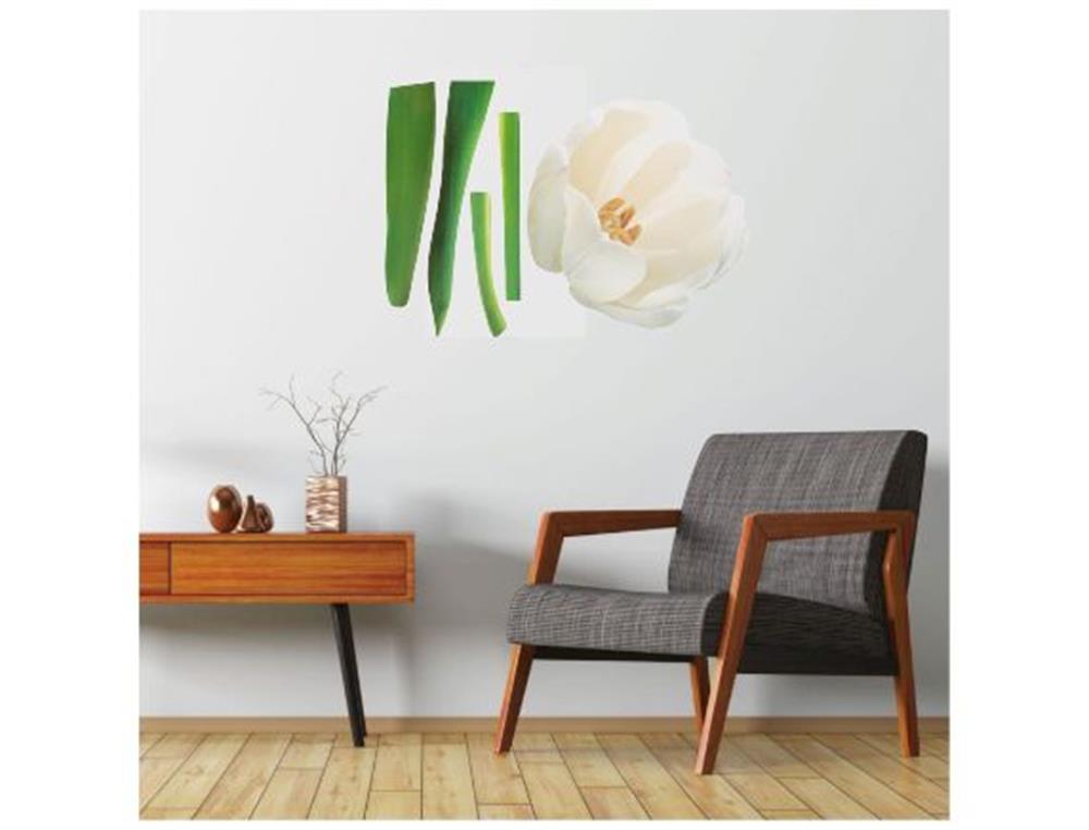 Duvar Süsü (Sticker) 2 Adet Çiçekli Pvc 70x50x0,5cm