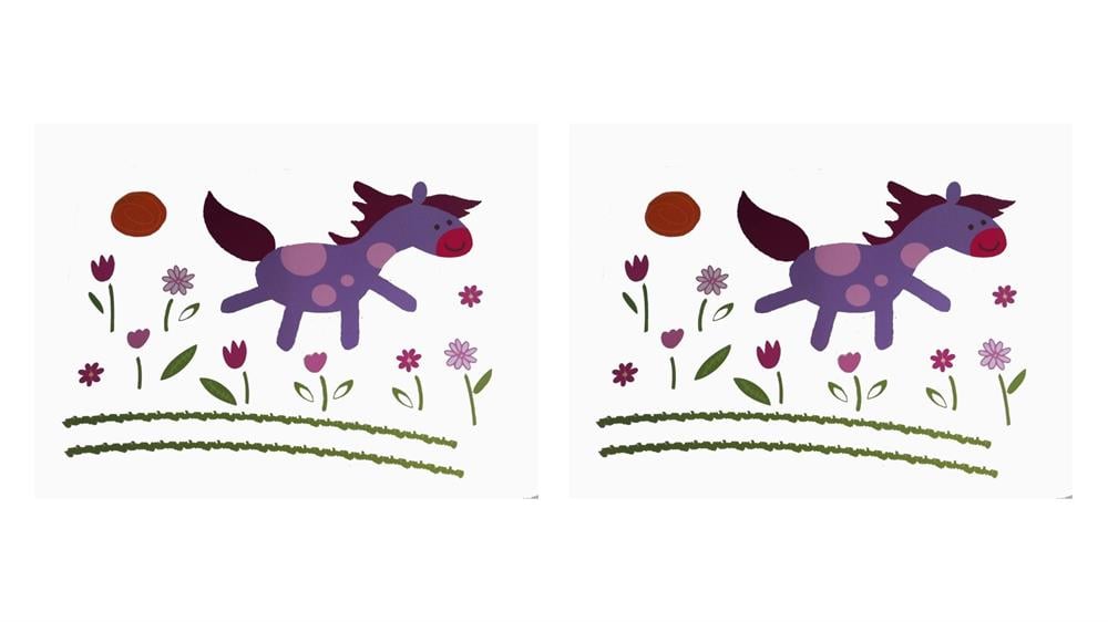 Duvar Süsü (Sticker) 2 Adet Küçük At Desenli Pvc 70x50x0,5cm