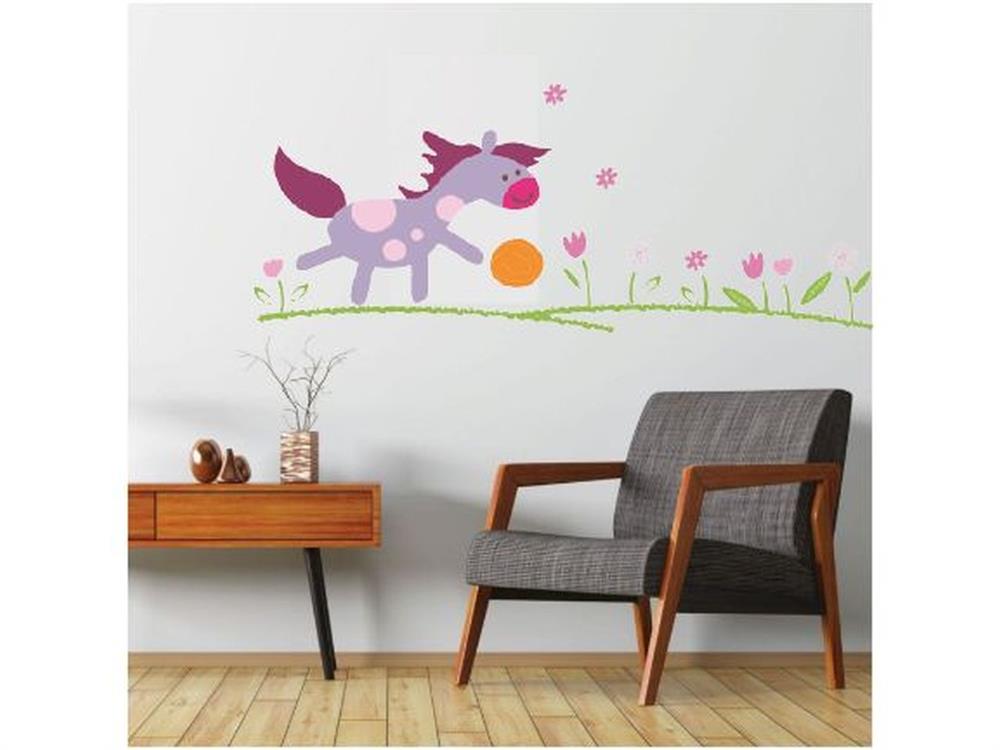 Duvar Süsü (Sticker) Küçük At Desenli Pvc 70x50x0,5cm