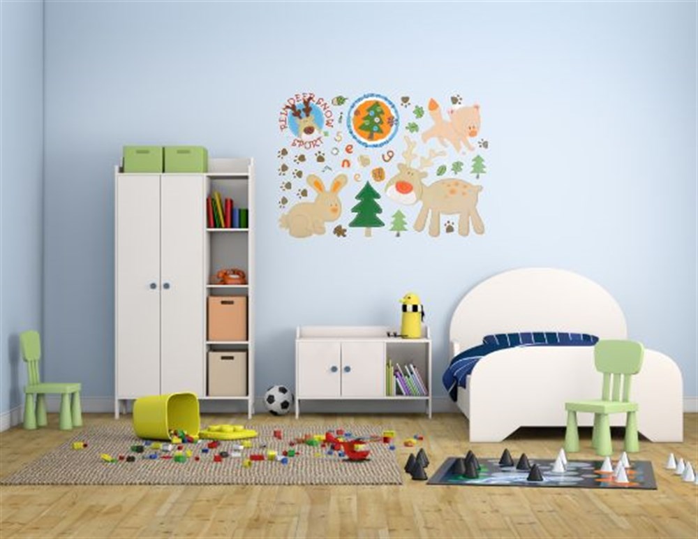 Duvar Süsü (Sticker) Ormanlı Desenli Pvc 48x33x0,5cm
