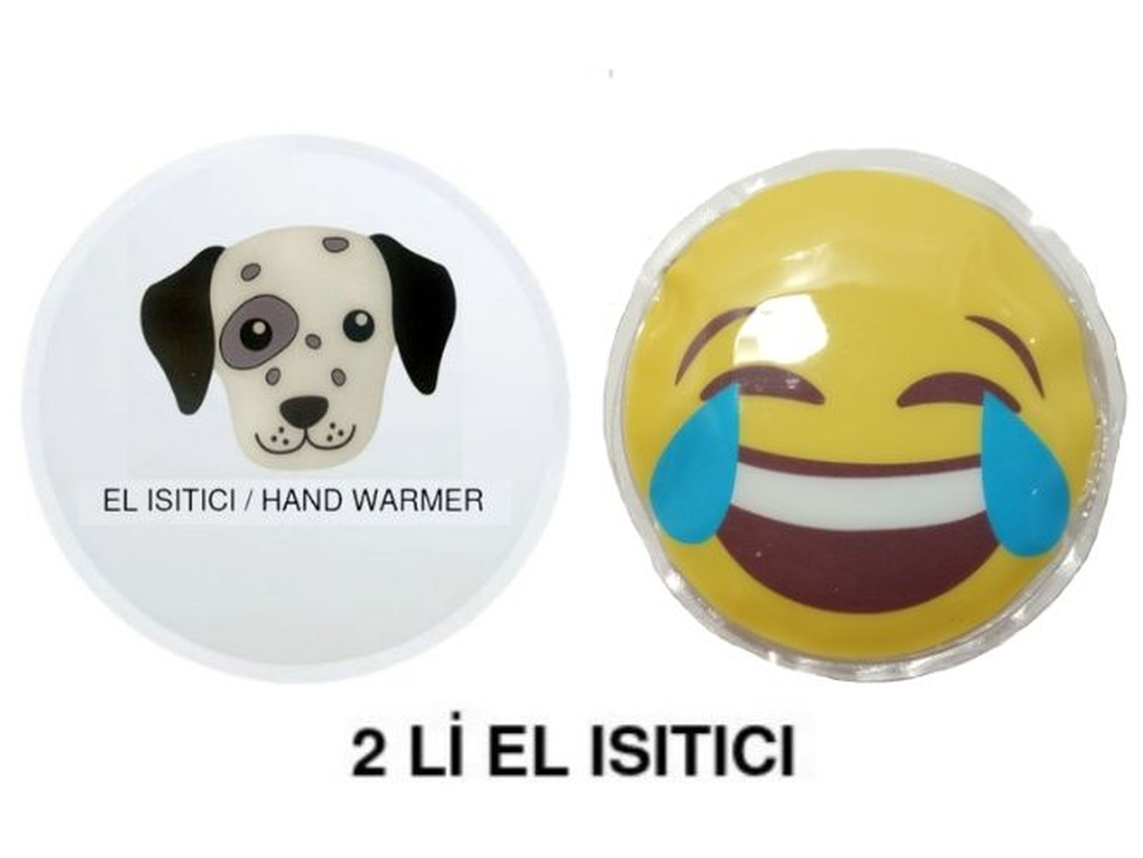 Gülen Emoji,Köpek Cep Sobası,El Isıtıcı,2 Adet Sıcak Su Torbası Pvc  9Cm