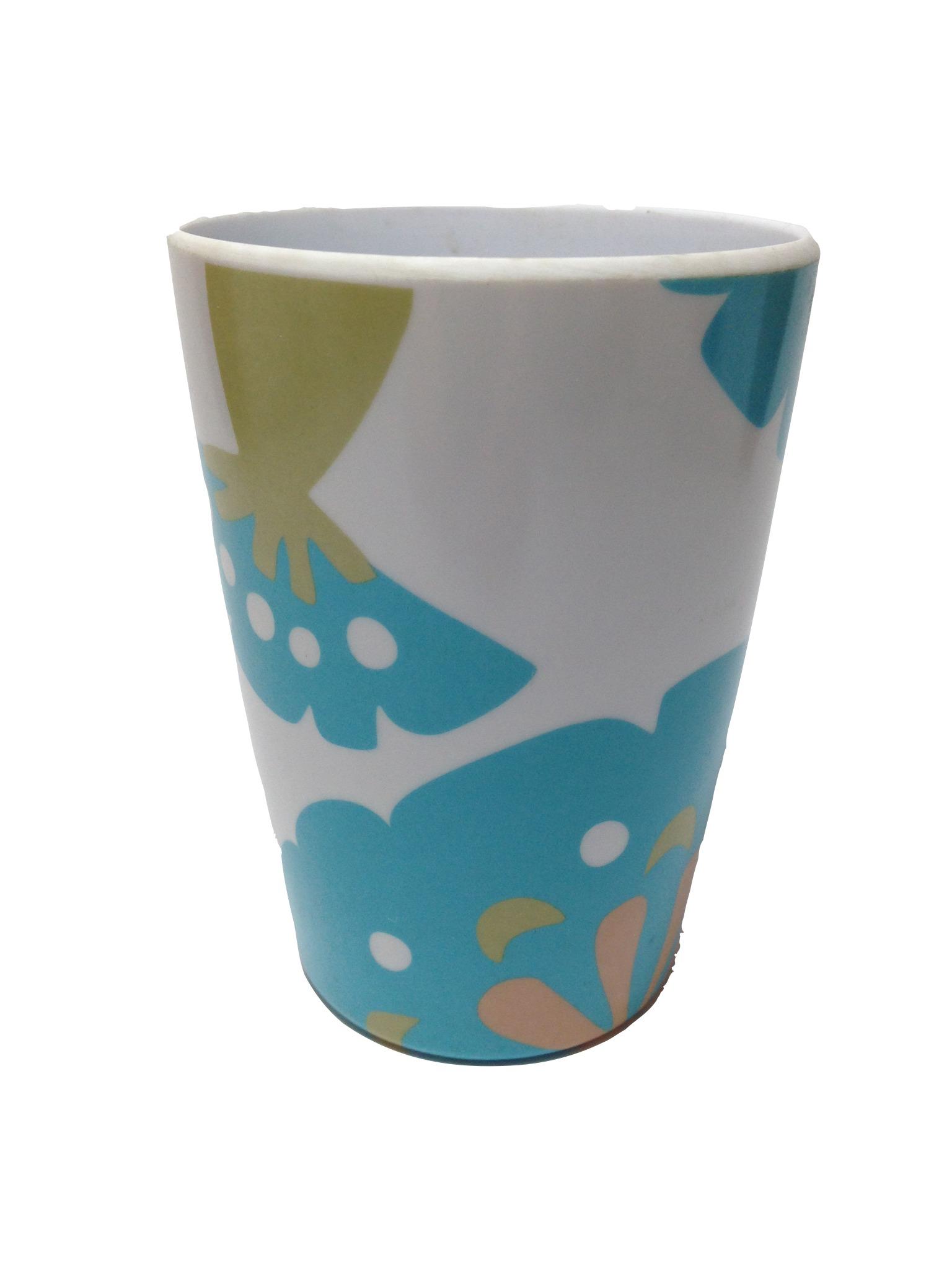Kalemlik Mavi Yapraklı Ofis Gereci 6X6X10Cm 350Ml