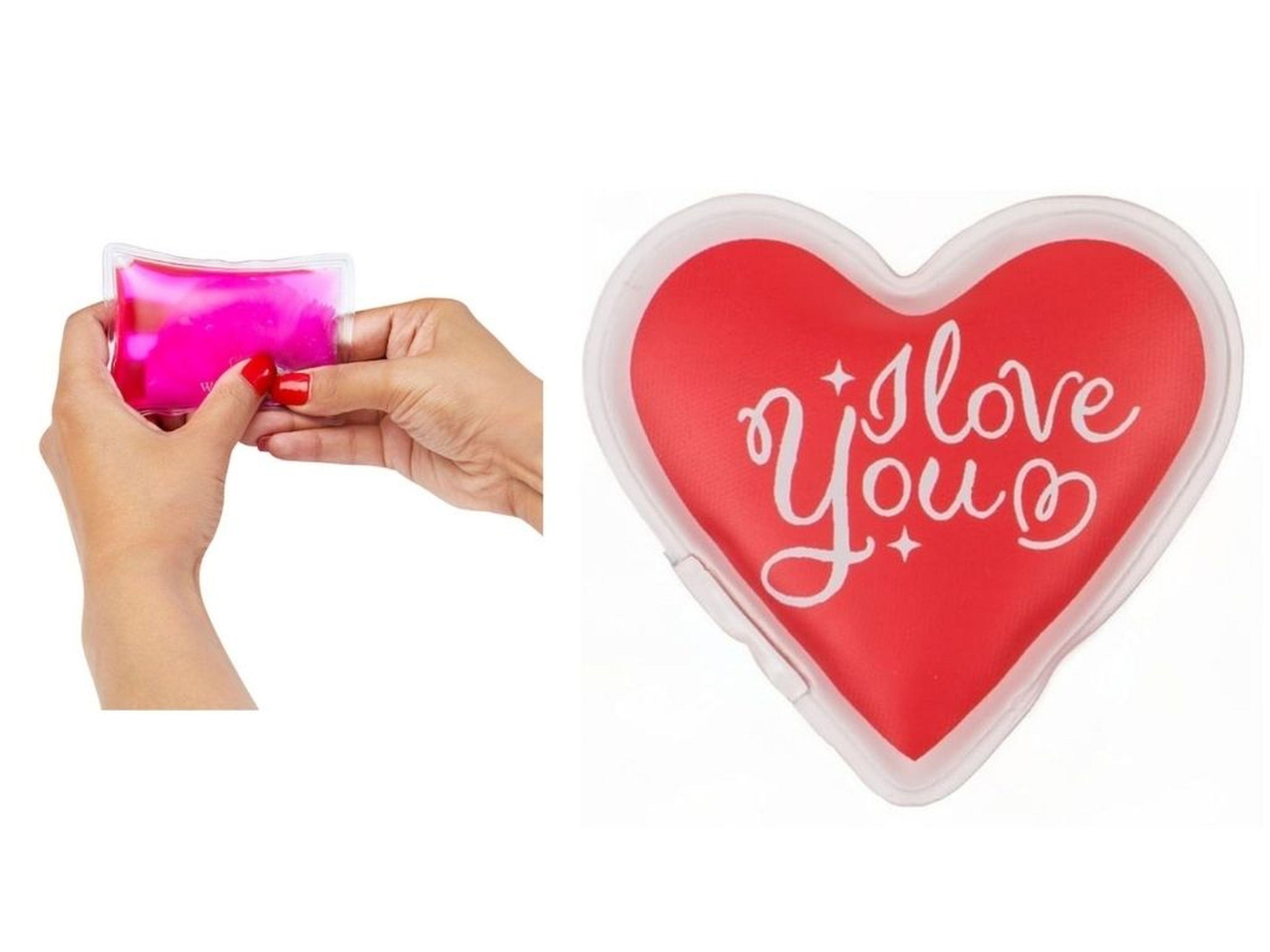 Kalpli Sevgi Mesajlı Cep Sobası,El Isıtıcı,Sıcak Su Torbası Pvc  9Cm