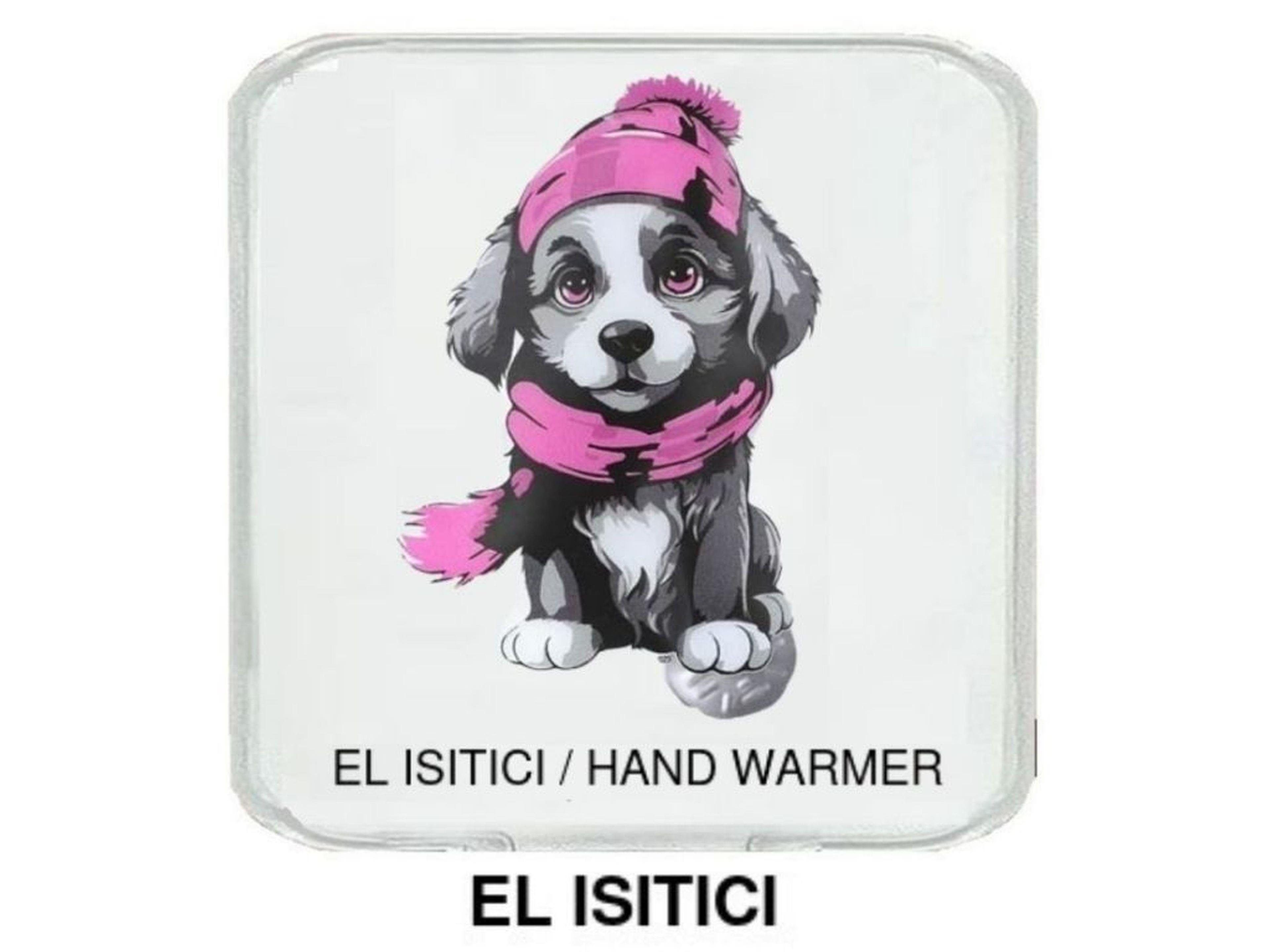 Kırmızı Bereli Köpek Cep Sobası,El Isıtıcı,Sıcak Su Torbası Pvc  10X9,5Cm