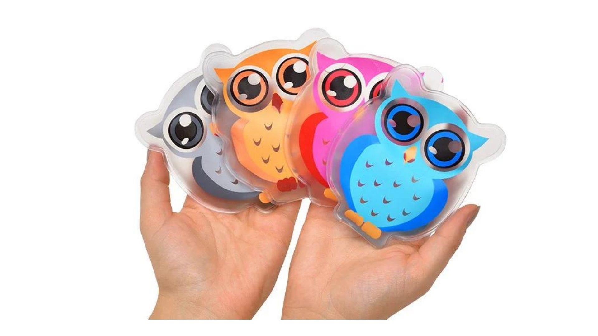 Pembe Baykuş Cep Sobası,El Isıtıcı,2 Adet Sıcak Su Torbası Pvc  9Cm