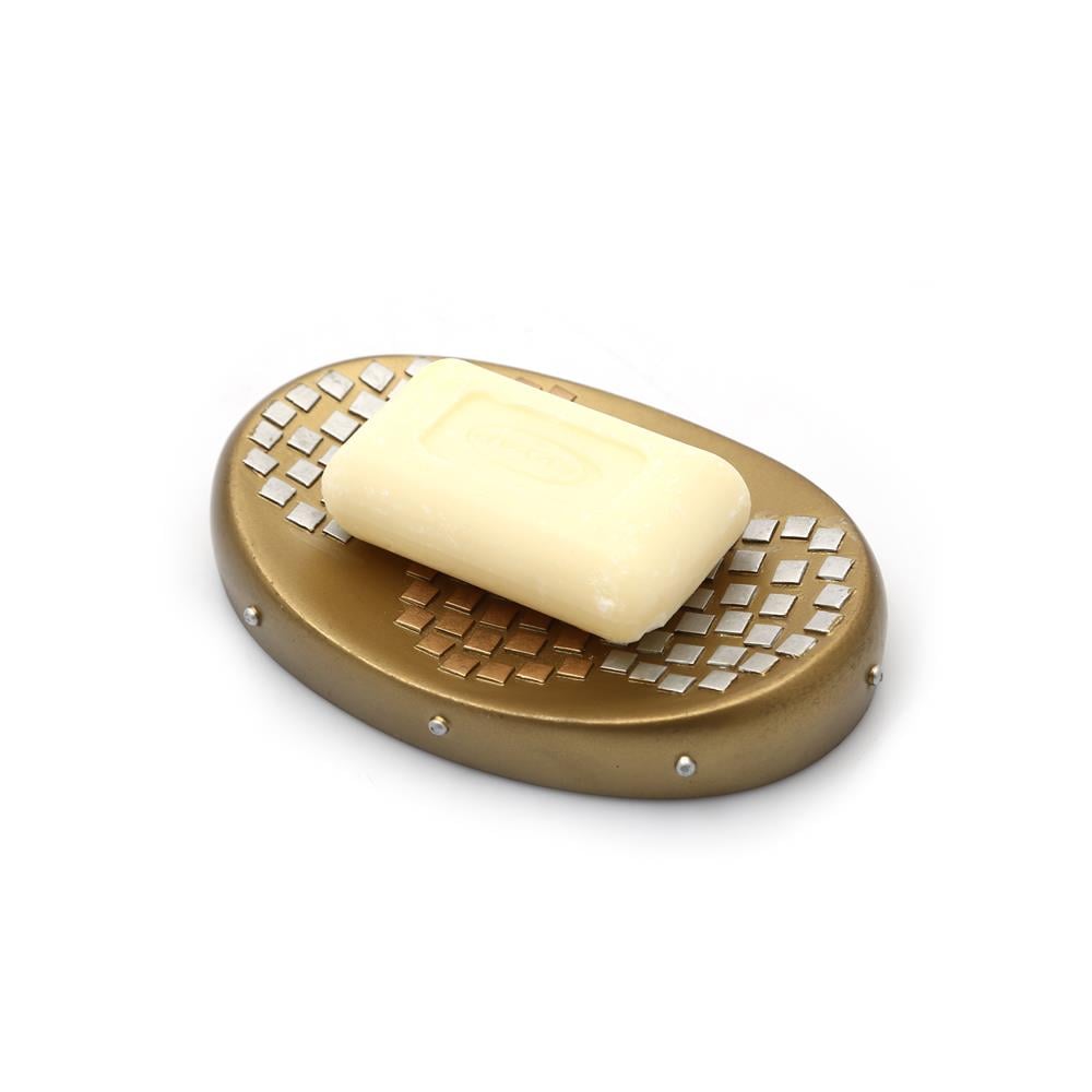 Sabunluk Altın Mozaik Model Poliresin 12x9x4cm