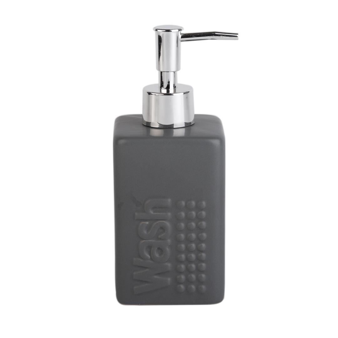 Seramik Sıvı Sabunluk Koyu Bej Modern 7X7X17Cm 300Ml Banyo Seti  