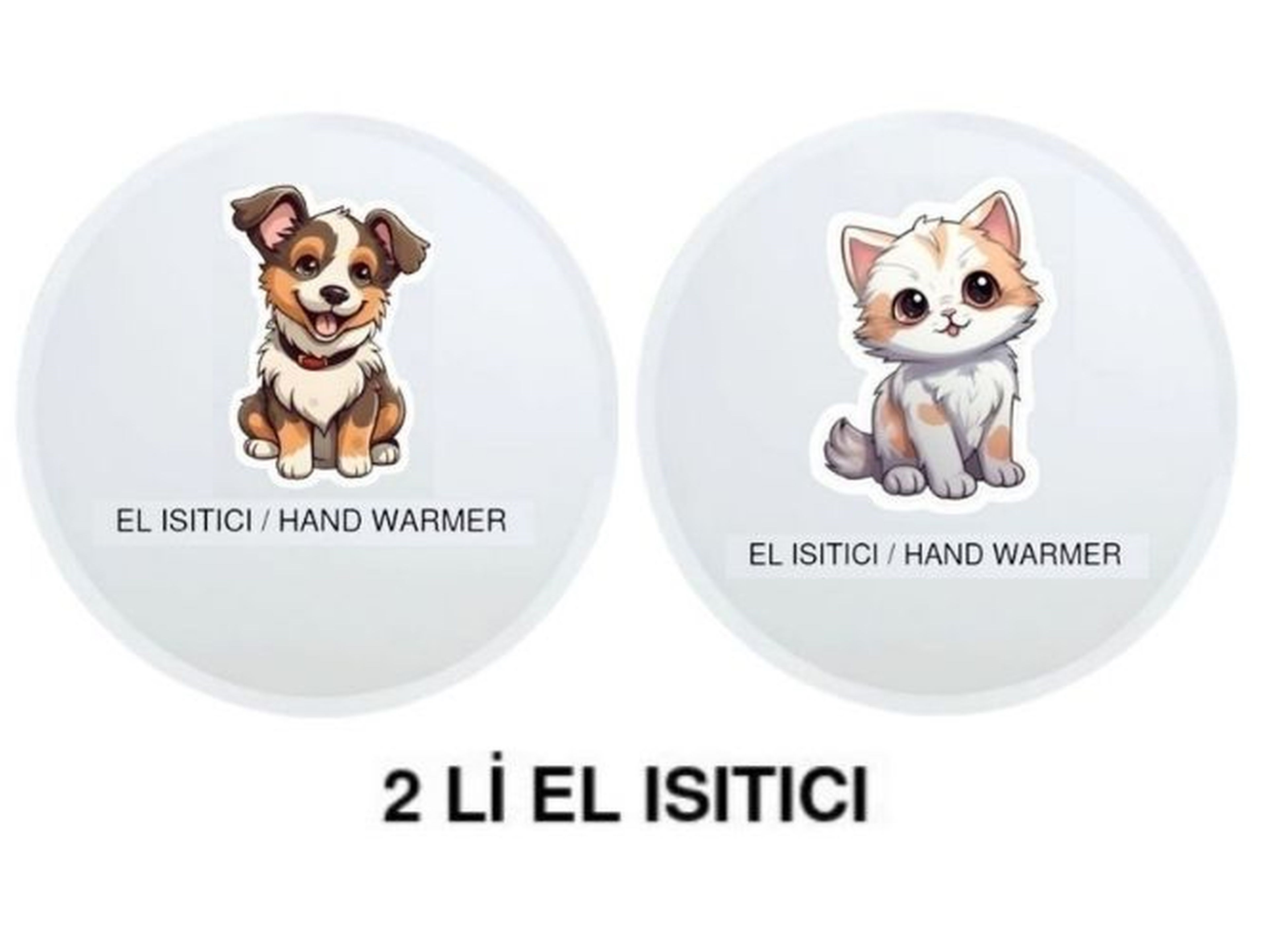 Sevimli Kedi Ve Köpek Cep Sobası,El Isıtıcı,2 Adet Sıcak Su Torbası Pvc  9Cm