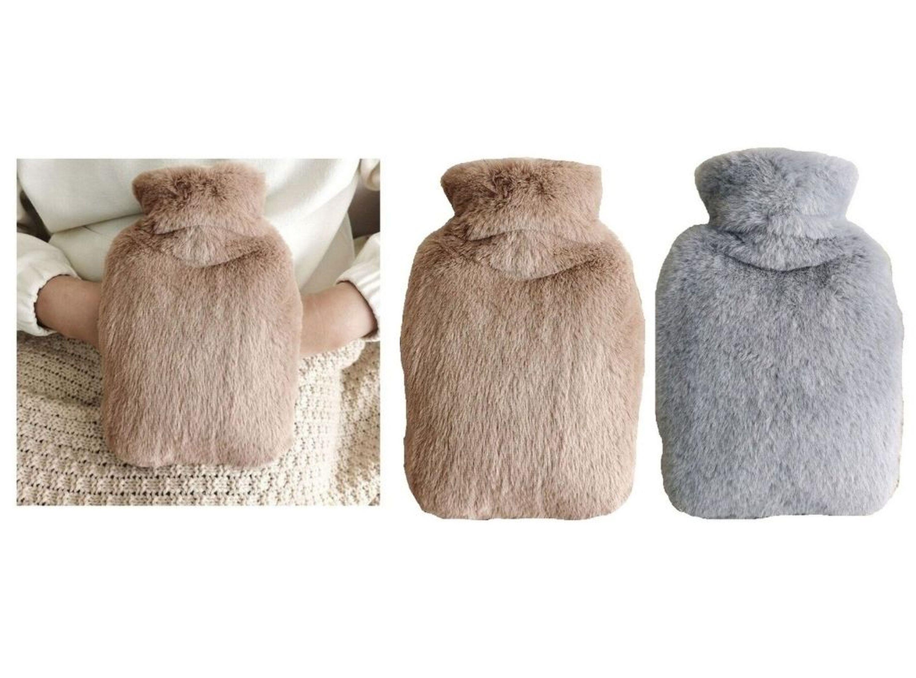 Sıcak Su Torbası 2 Adet,Yan Cepli Peluş Termofor 27X17X2Cm  750Ml