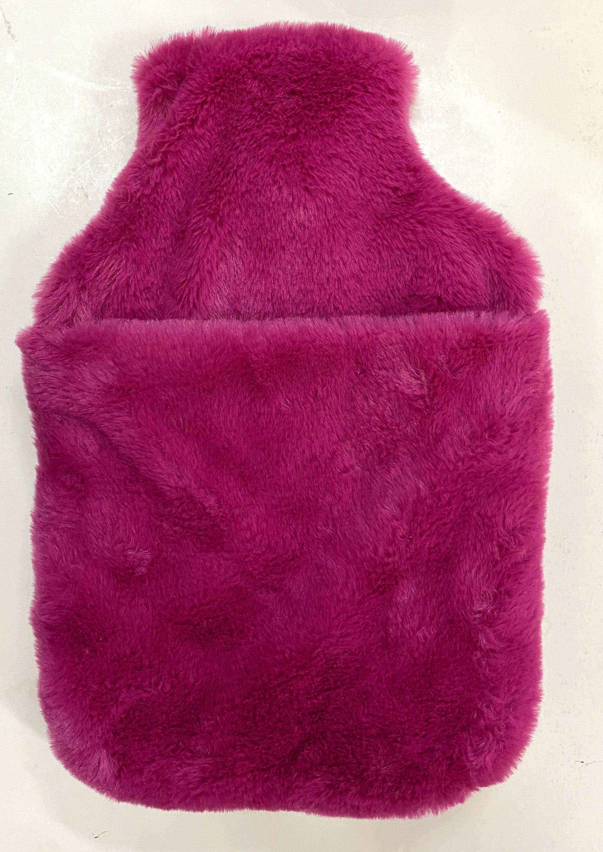 Sıcak Su Torbası Cepli Pembe Peluş Termofor 35x23x2cm 2 Litre