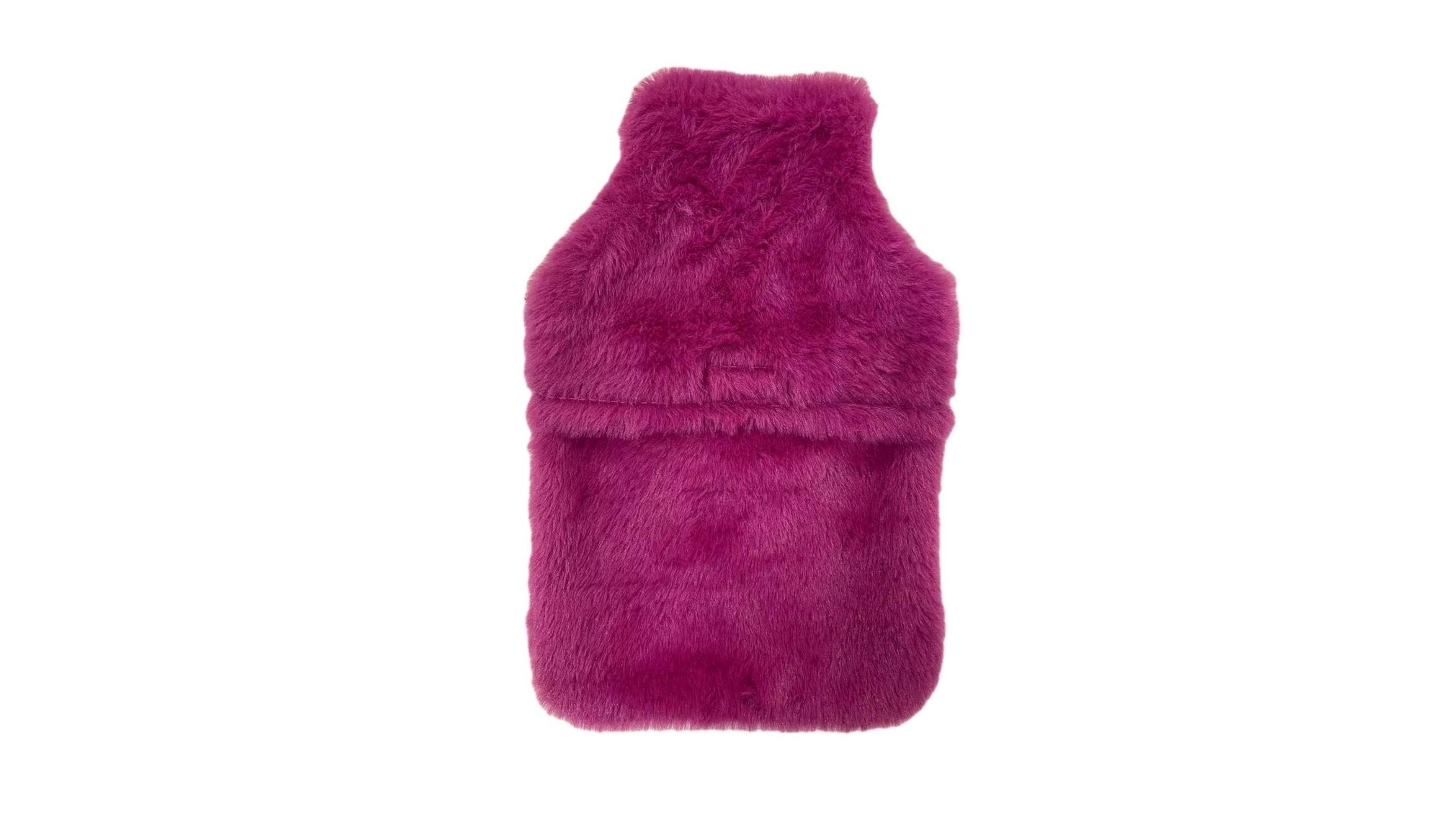 Sıcak Su Torbası Peluş Kalpli,Koyu Pembe Termofor 27X17X2Cm 1 Litre