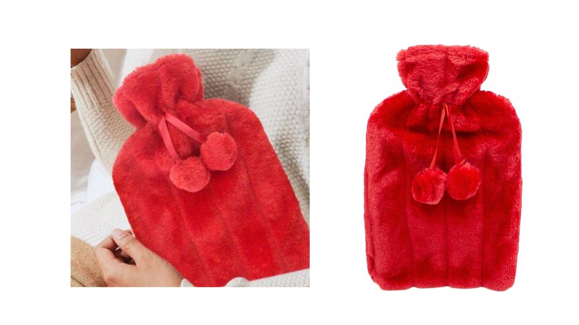 Sıcak Su Torbası Ponponlu Kırmızı 26X17X2Cm 750Ml