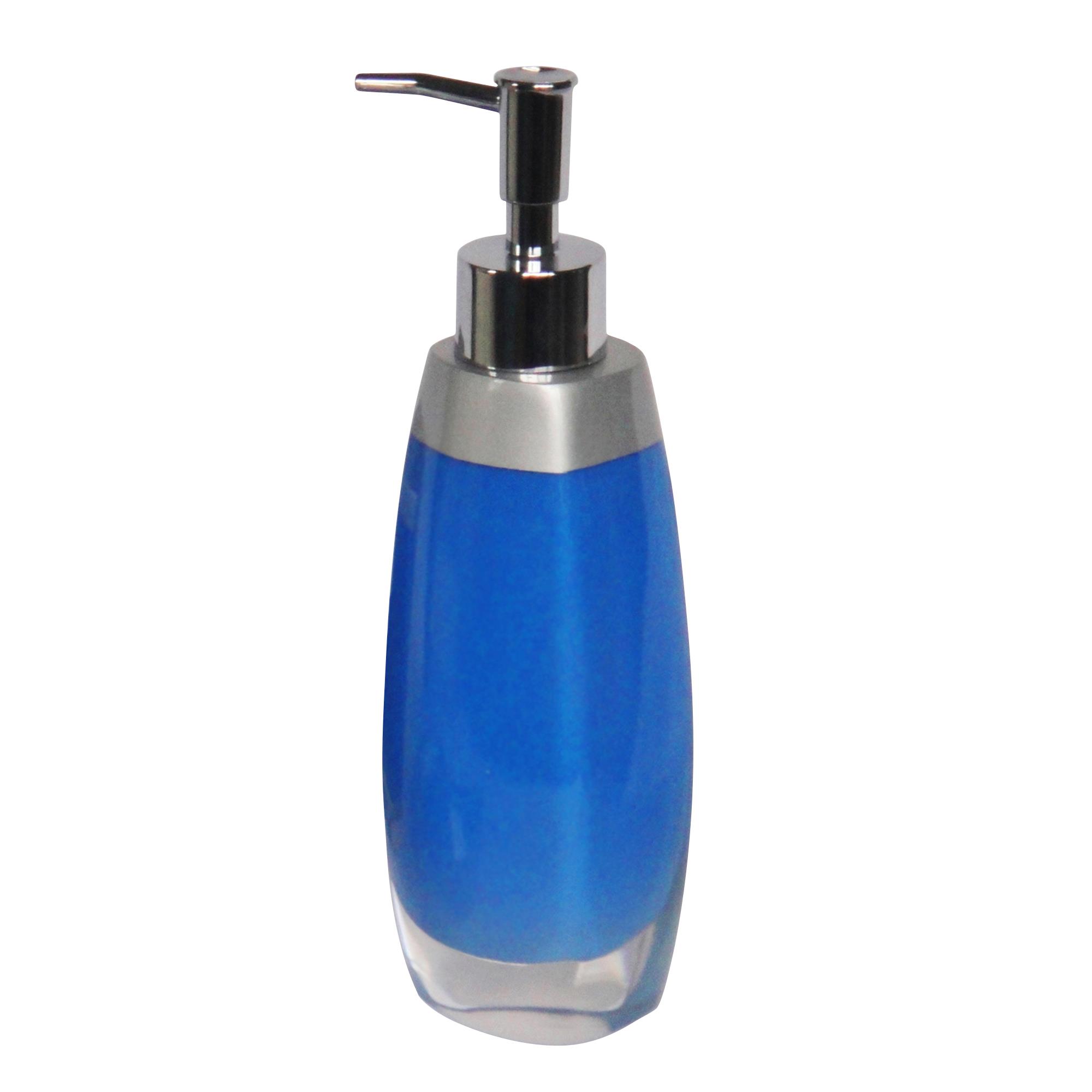 Sıvı Sabunluk Gri Mavi Model Poliresin 6X5X22Cm
