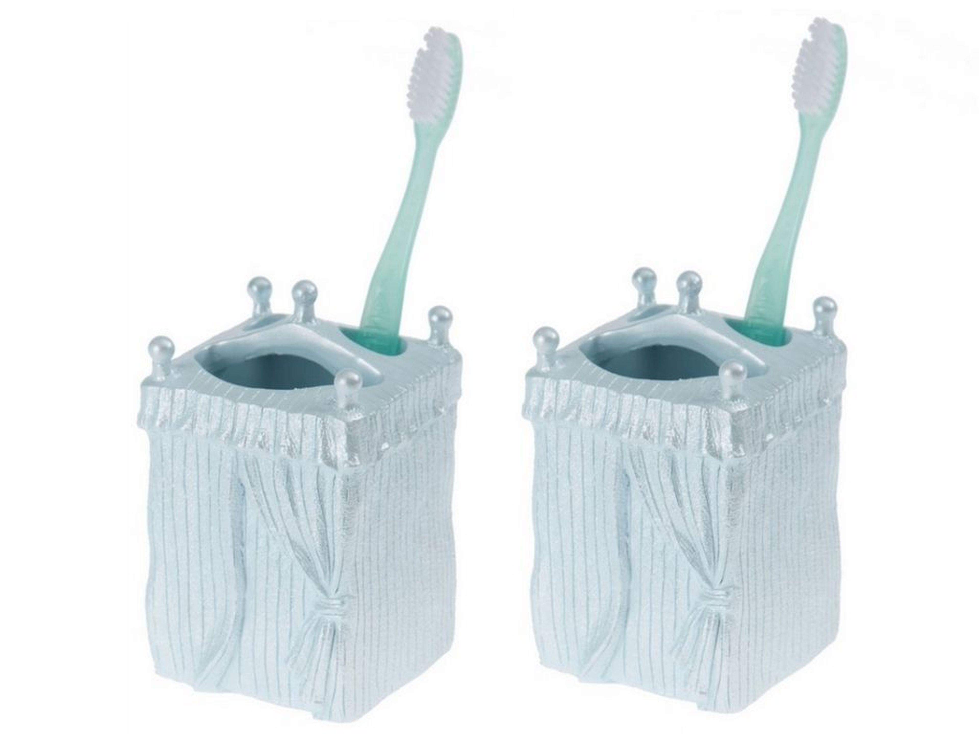 2 Adet Diş Fırçalık Deniz Feneri Model Poliresin 7X7X12Cm Banyo Seti  