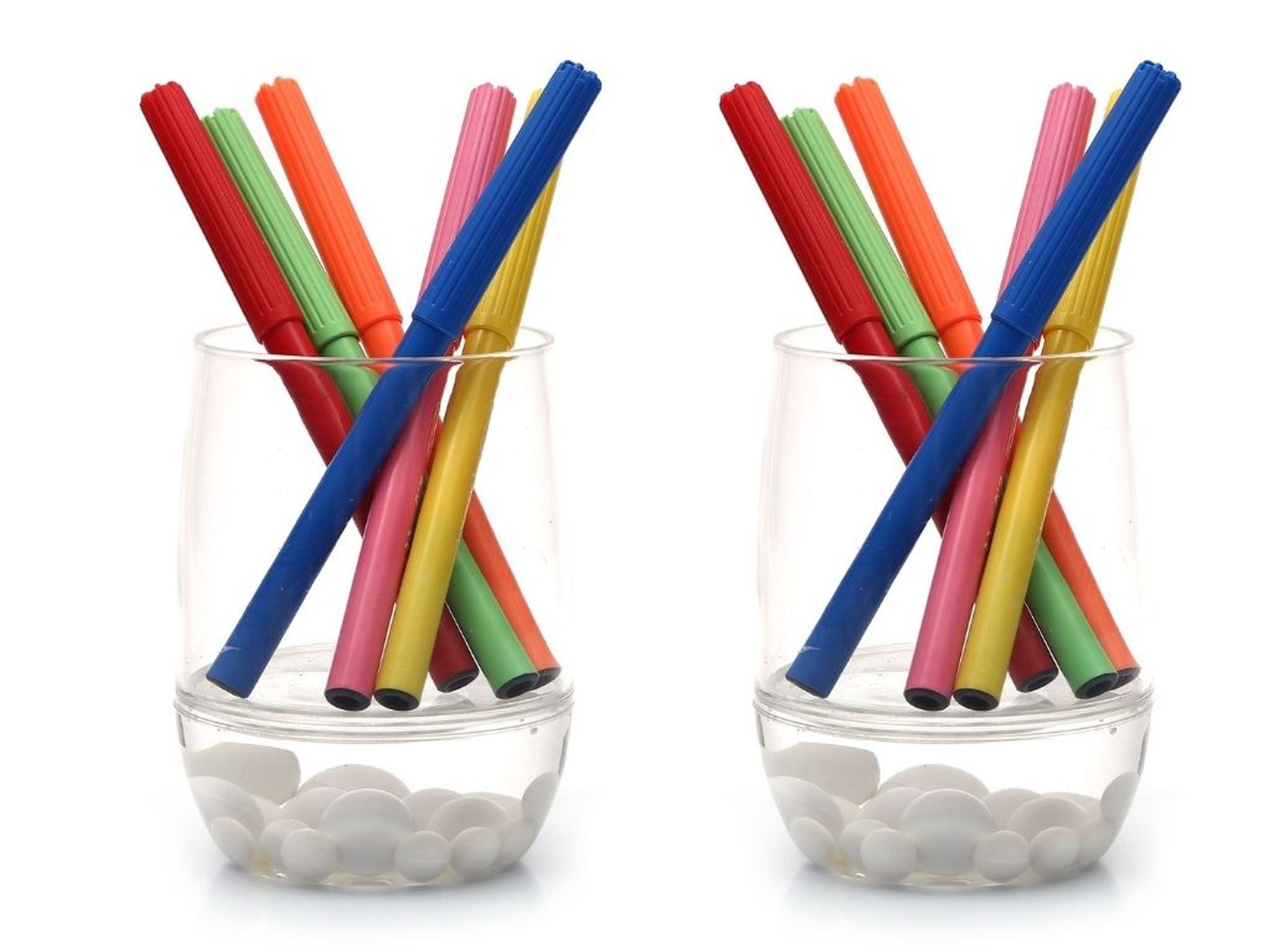 2 Adet Kalemlik Beyaz İncili Ofis Gereci 8X8X11Cm 300Ml