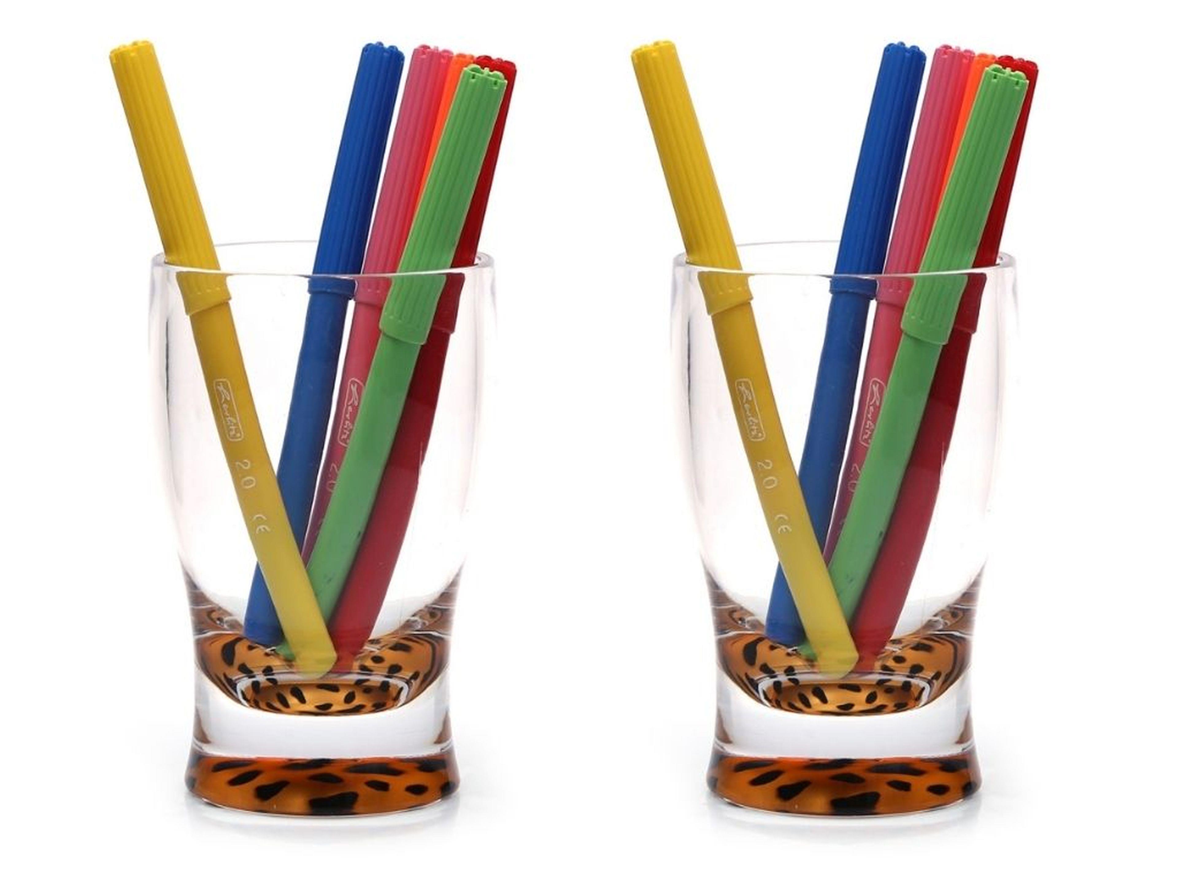 2 Adet Kalemlik Leopar Desenli Ofis Gereci 6X6X11Cm 300Ml