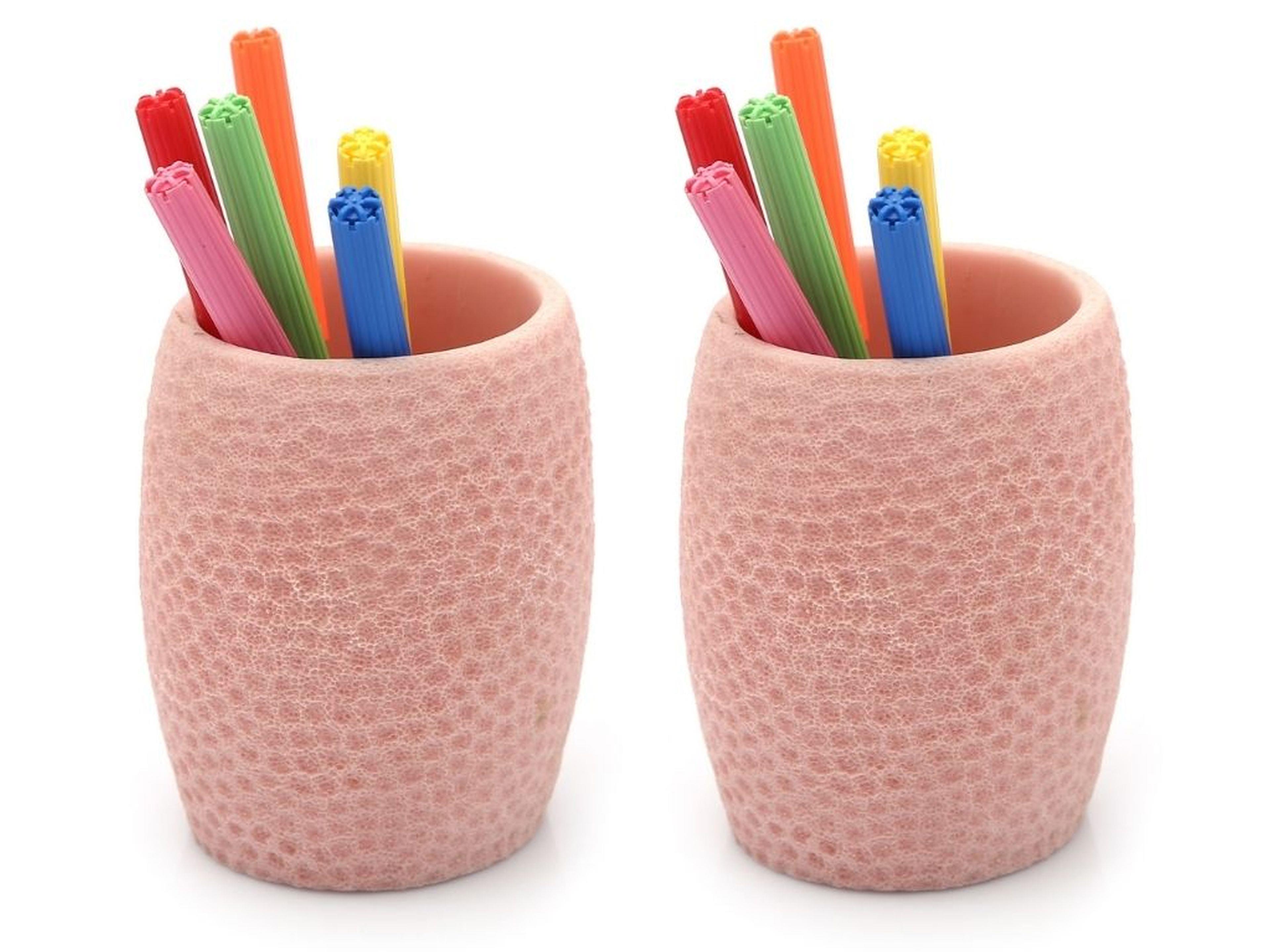 2 Adet Kalemlik Pembe Petek Ofis Gereci 8X8X10Cm 400Ml